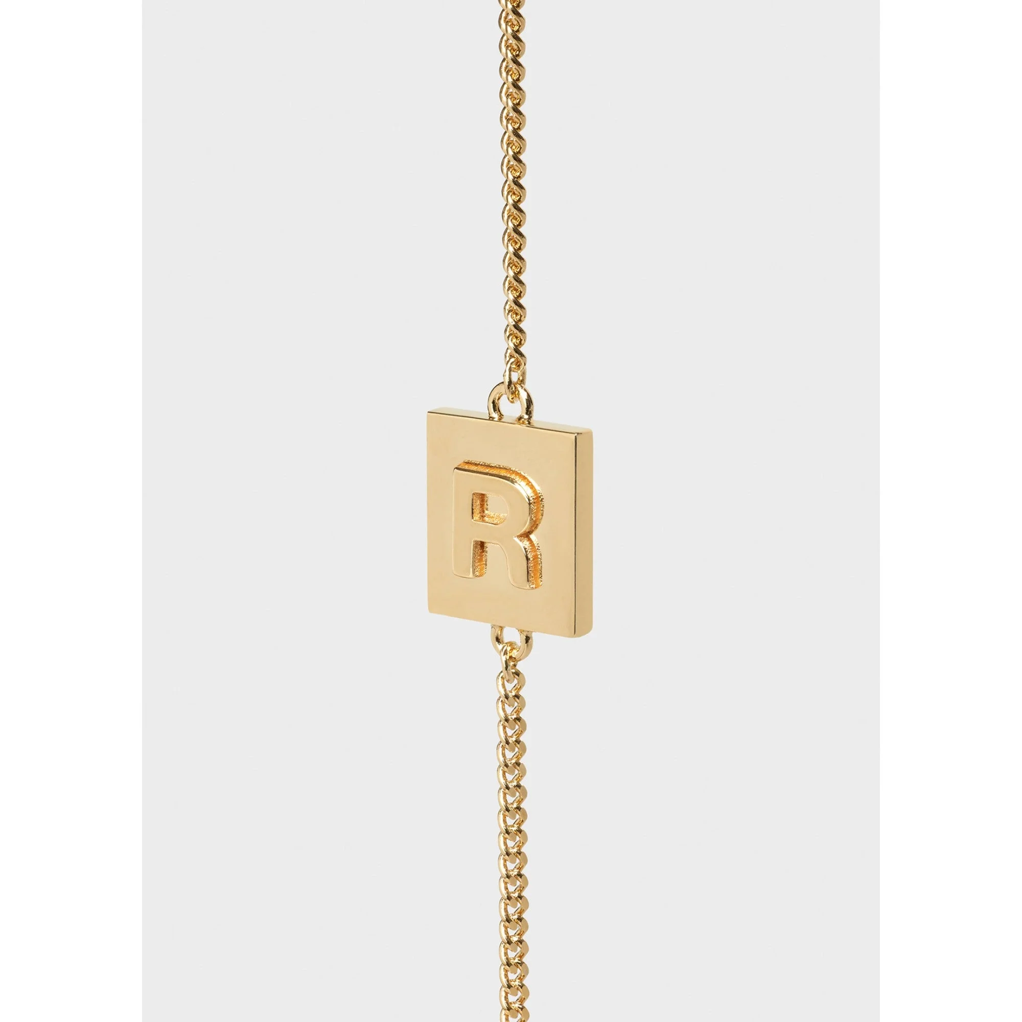 Alphabet R Bracelet Brass - Gold - Image 4