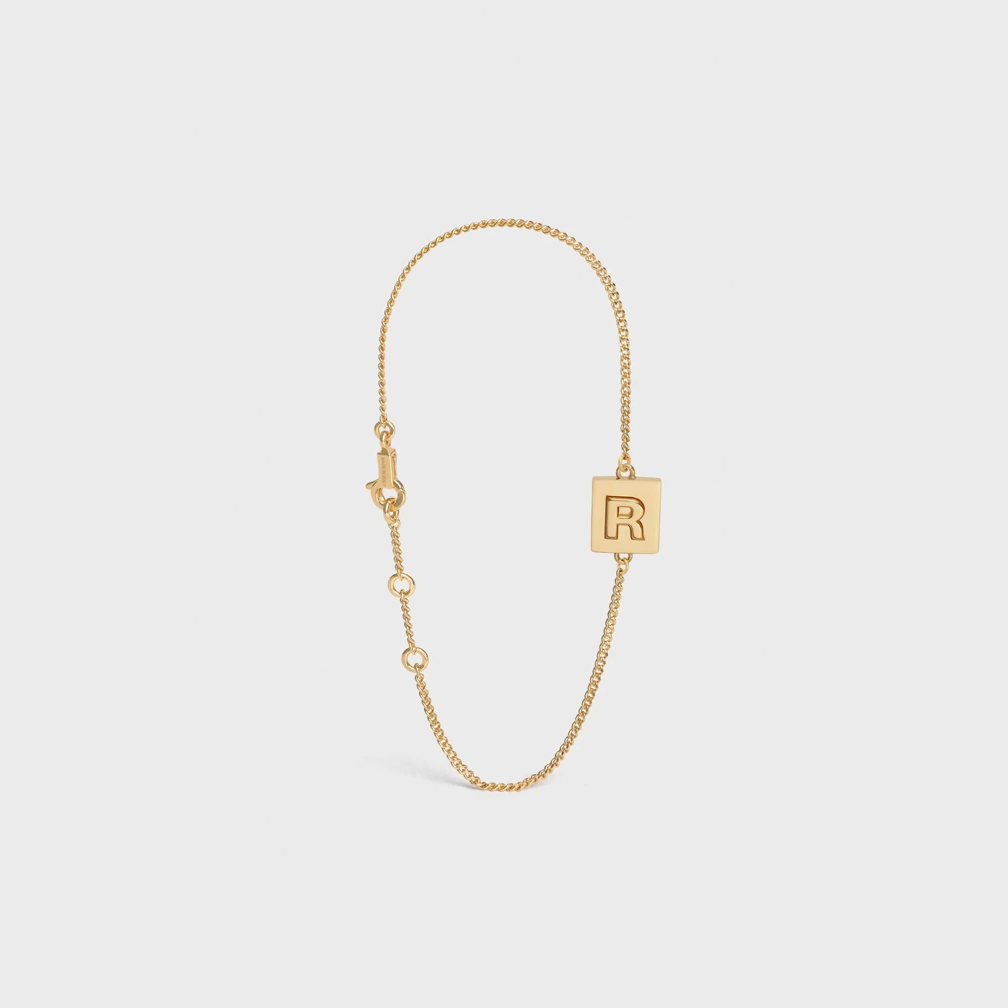 Alphabet R Bracelet Brass - Gold - Image 5