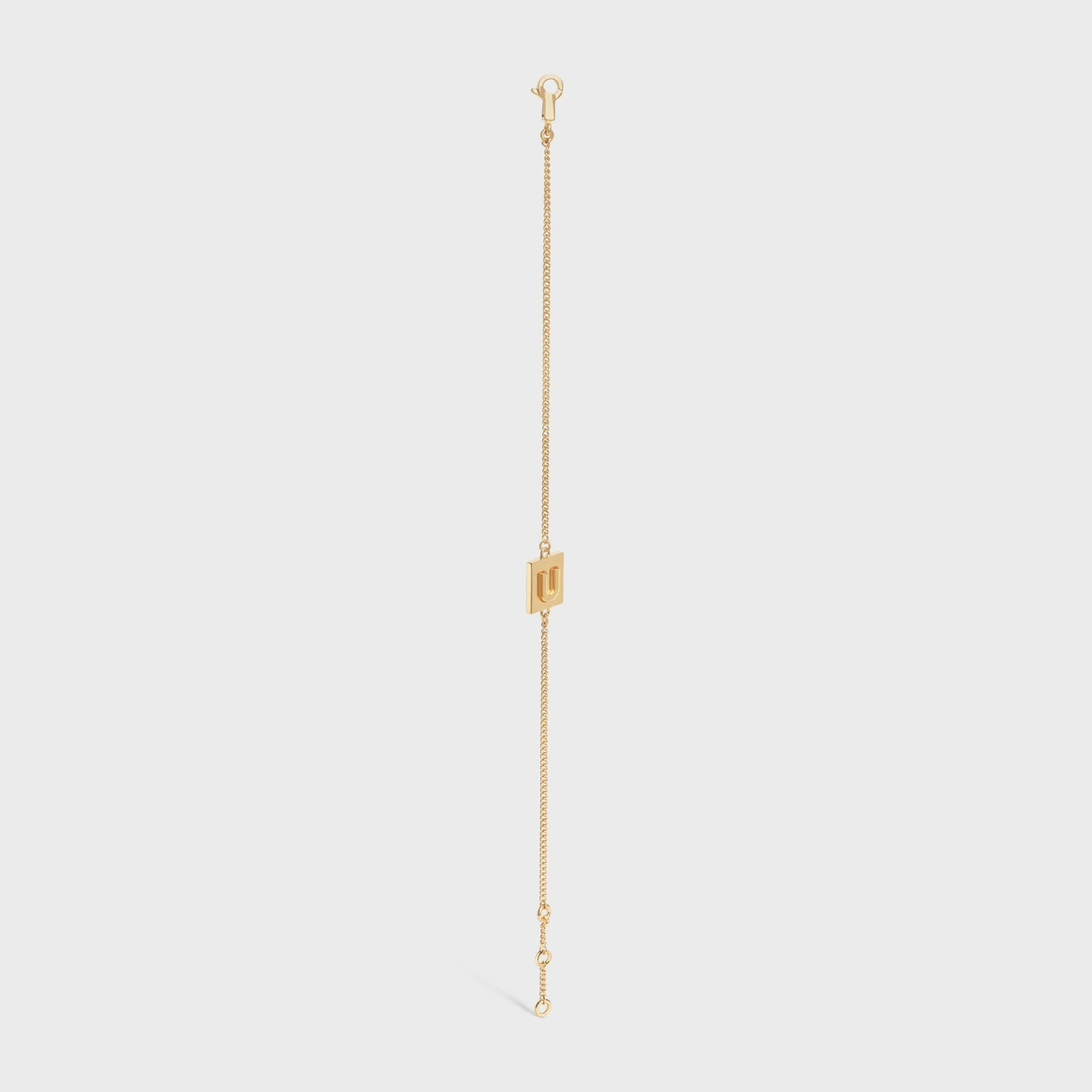 Alphabet U Bracelet Brass - Gold - Image 3