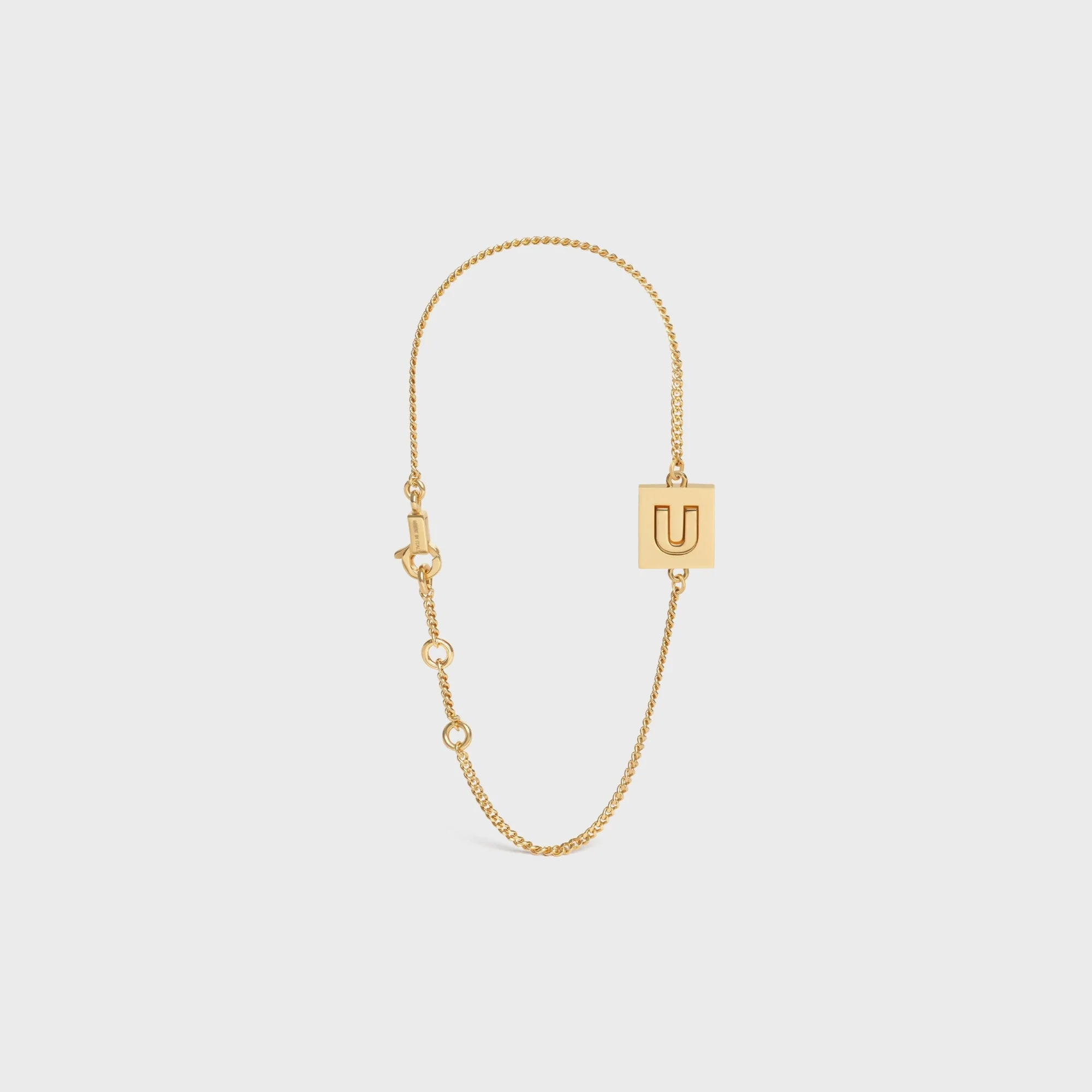 Alphabet U Bracelet Brass - Gold - Image 5