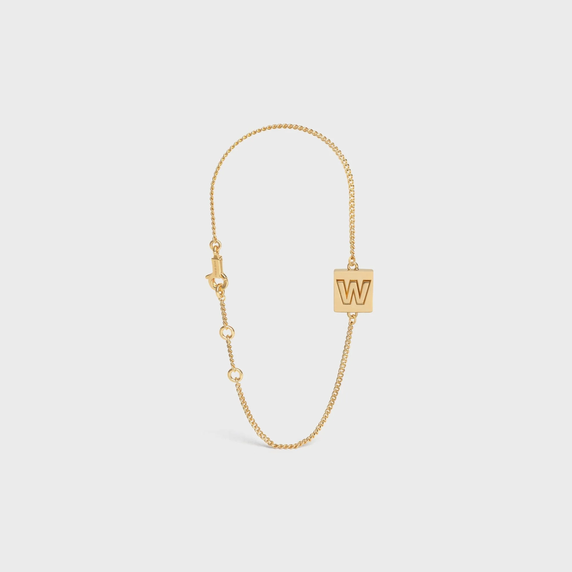 Alphabet W Bracelet Brass - Gold - Image 2