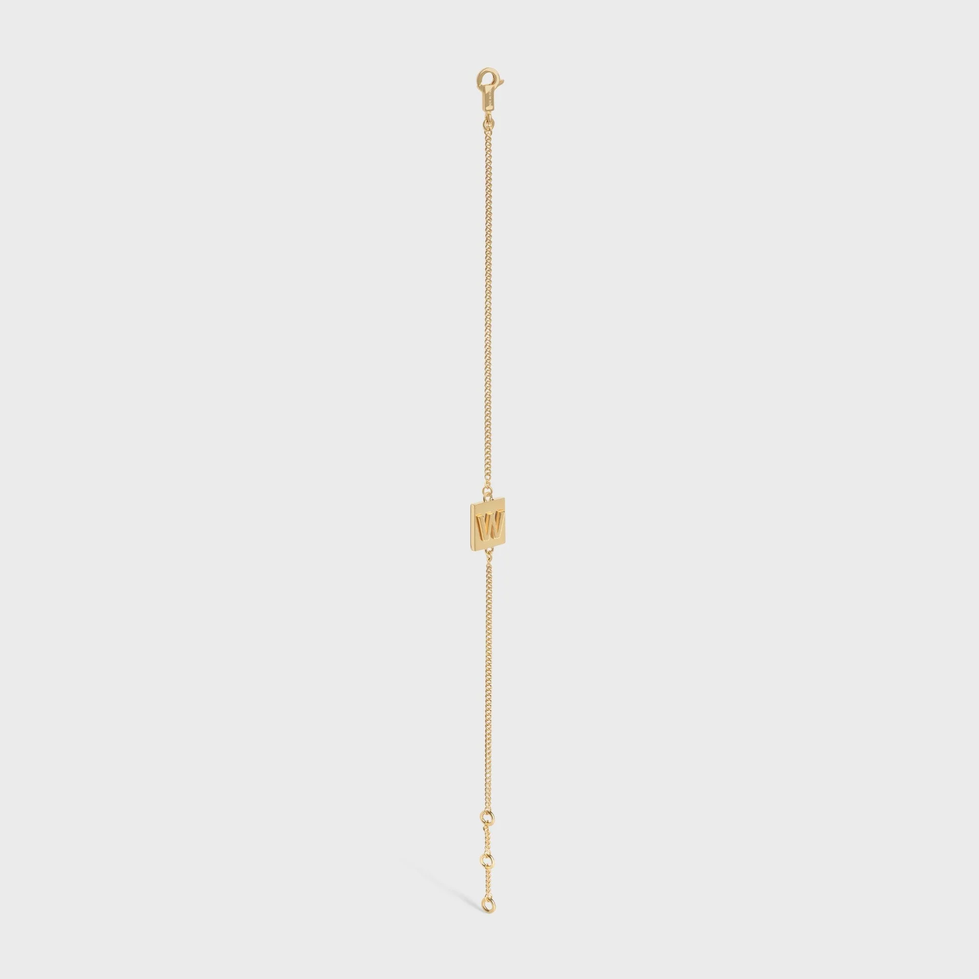 Alphabet W Bracelet Brass - Gold - Image 3