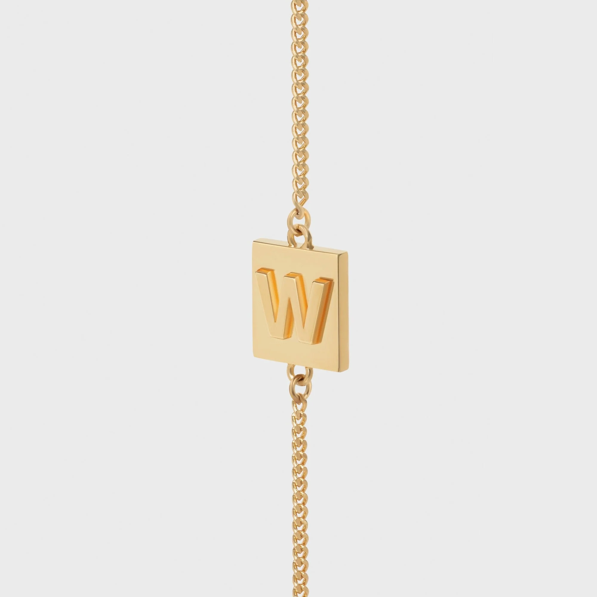 Alphabet W Bracelet Brass - Gold - Image 4