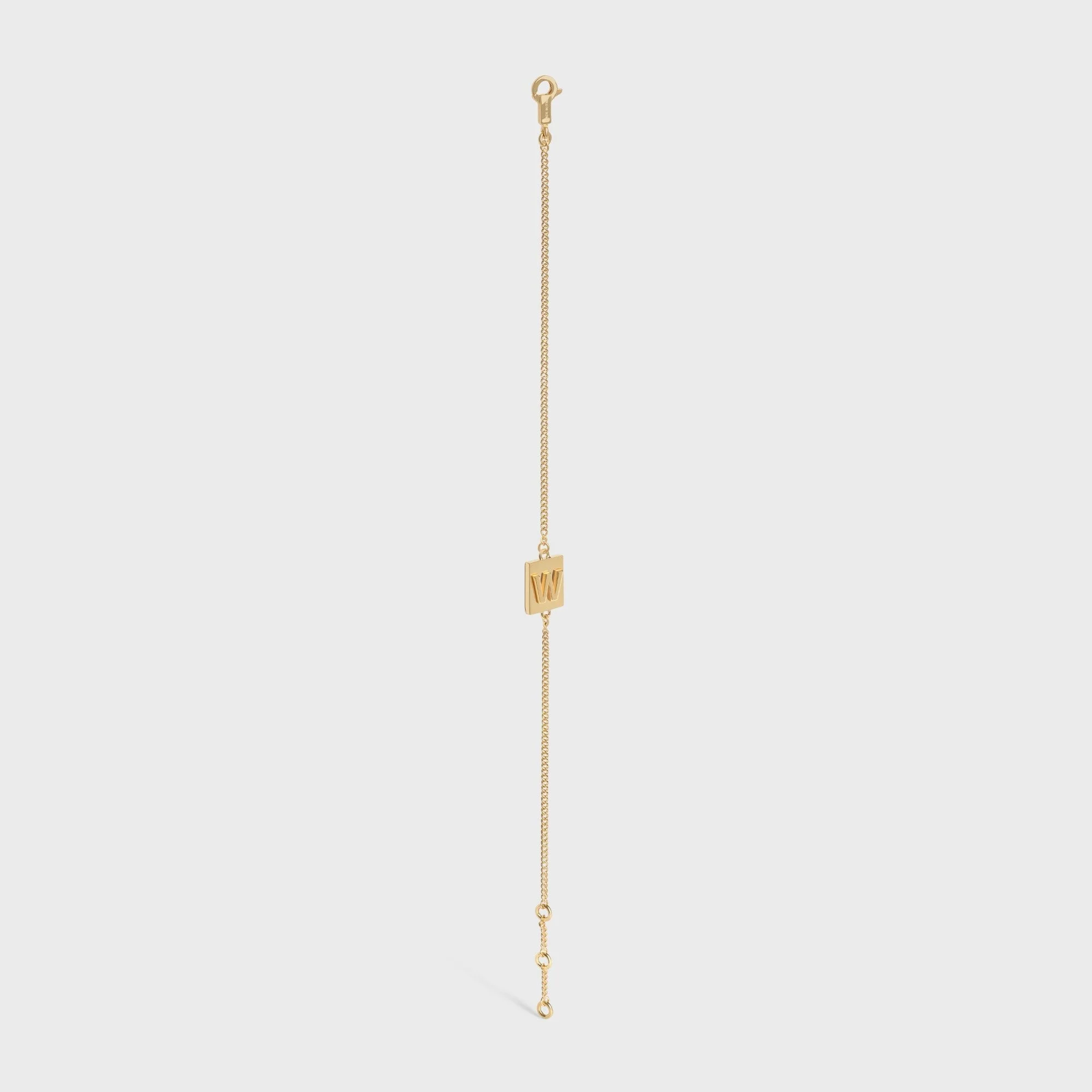 Alphabet W Bracelet Brass - Gold - Image 3
