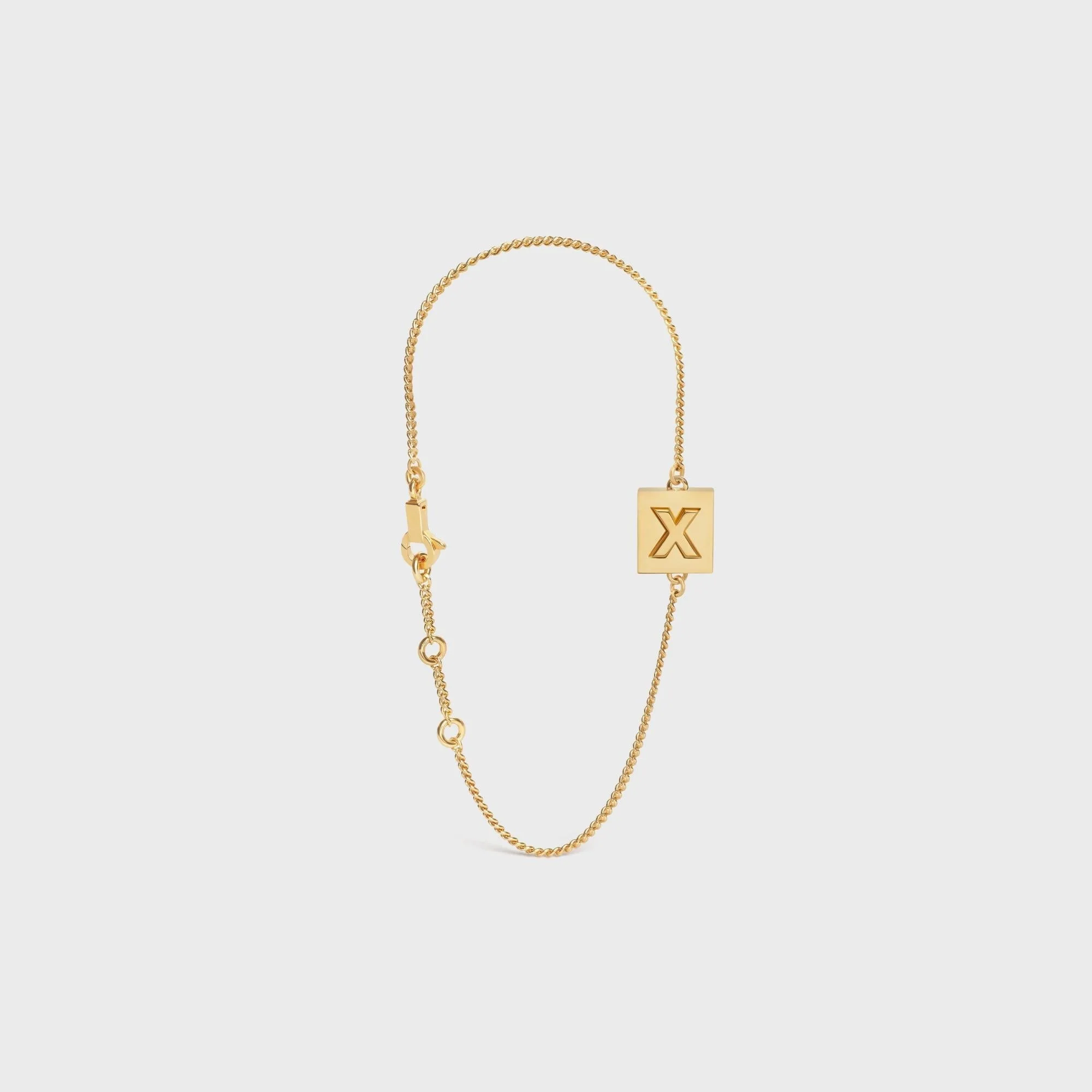 Alphabet X Bracelet Brass - Gold - Image 2