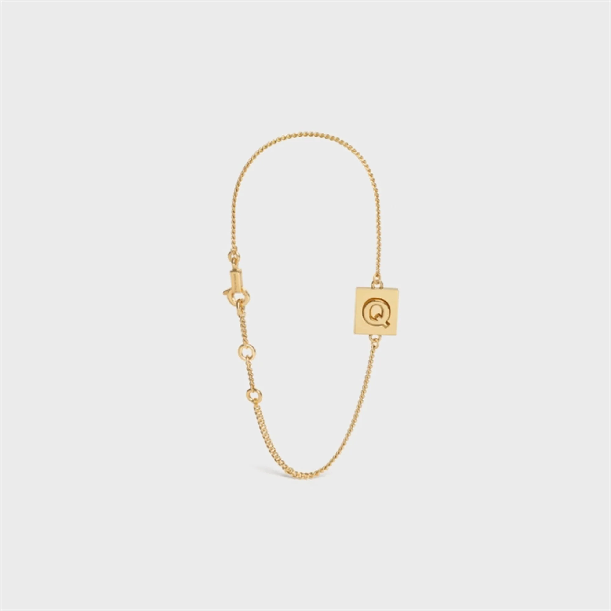 Alphabet Q Bracelet Brass - Gold - Image 3