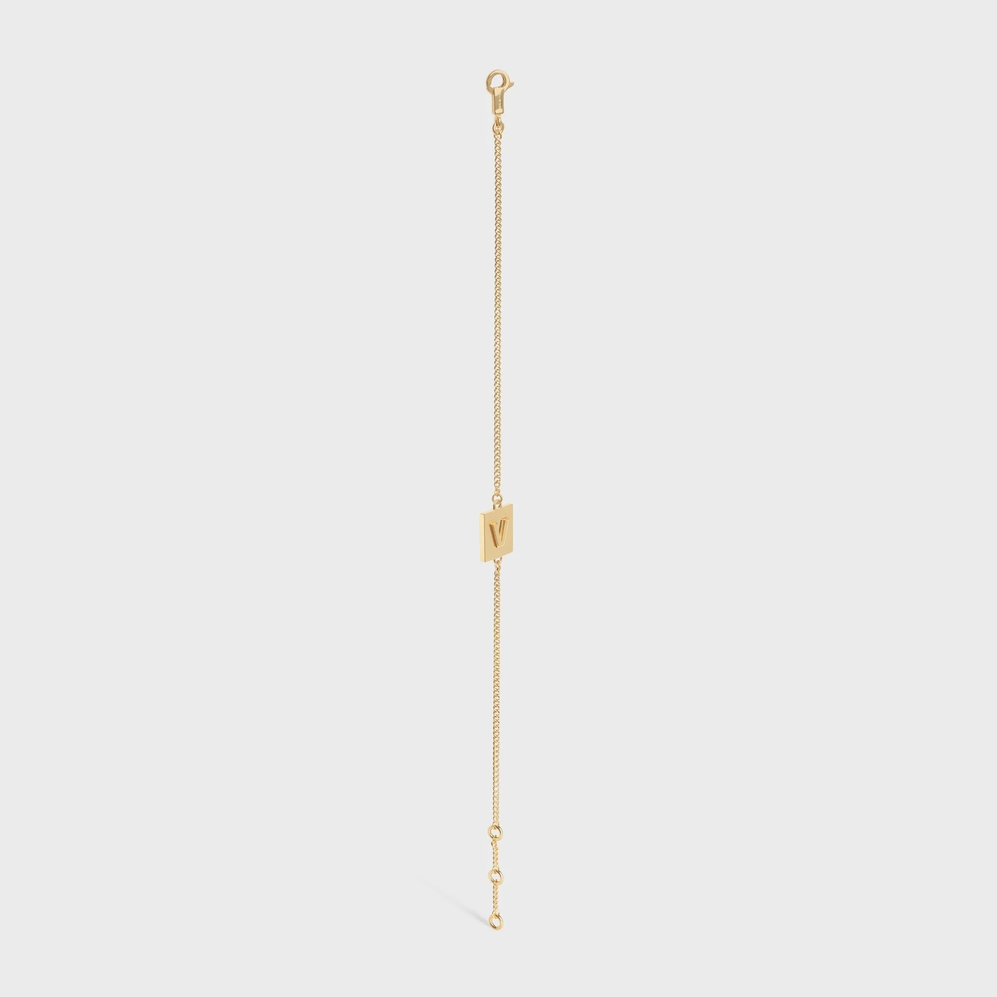 Alphabet V Bracelet Brass - Gold - Image 7