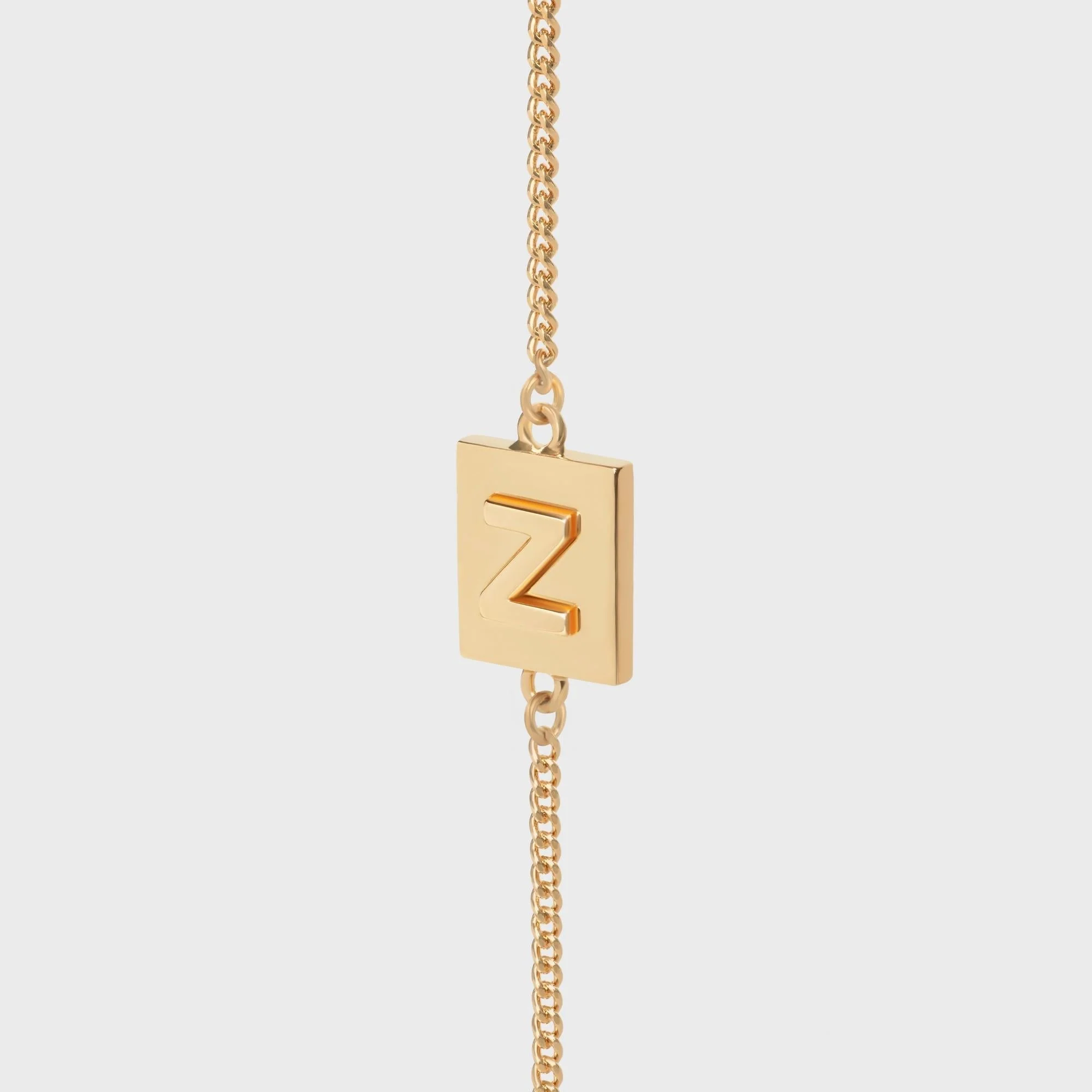 Alphabet Z Bracelet Brass - Gold - Image 6