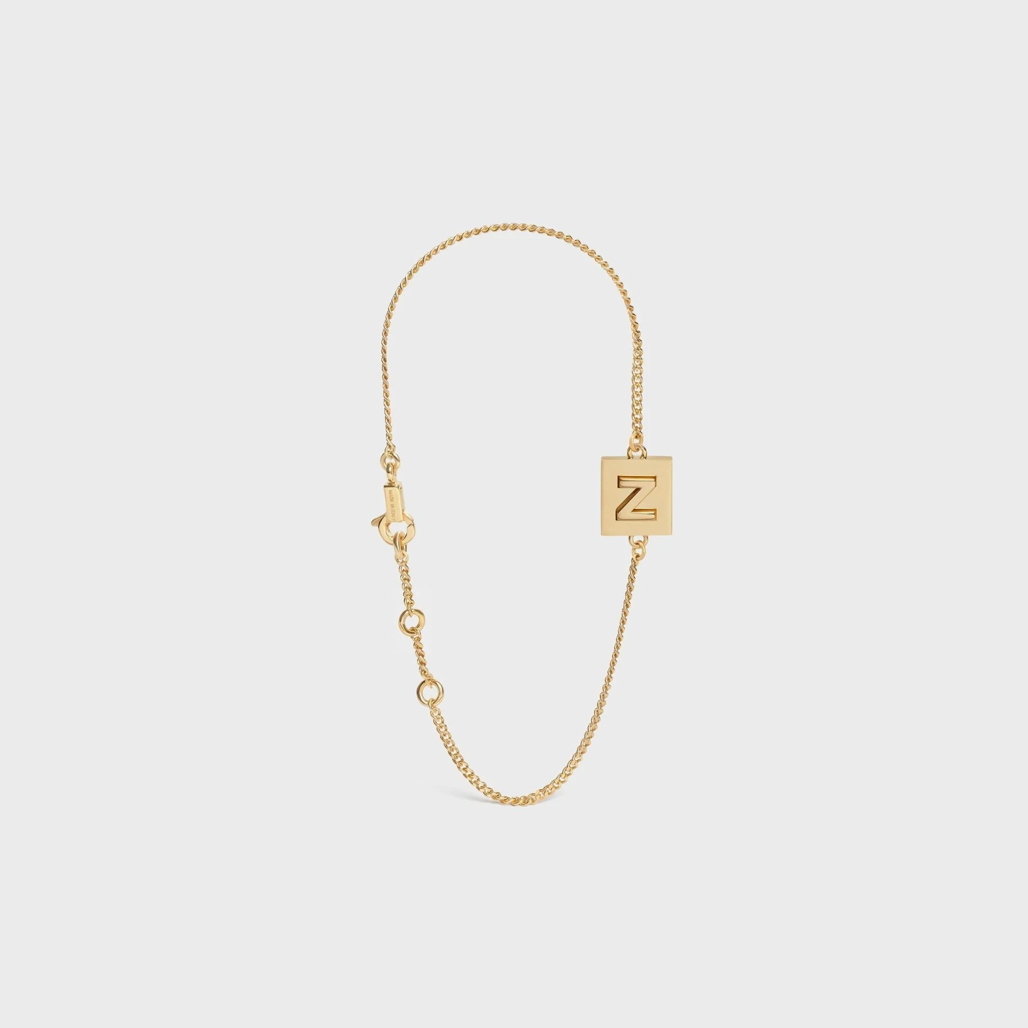 Alphabet Z Bracelet Brass - Gold - Image 4