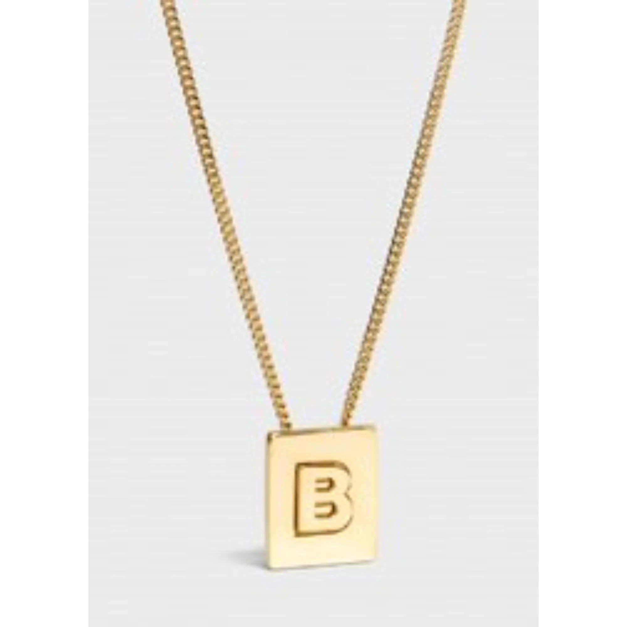 Alphabet B Necklace Brass - Gold