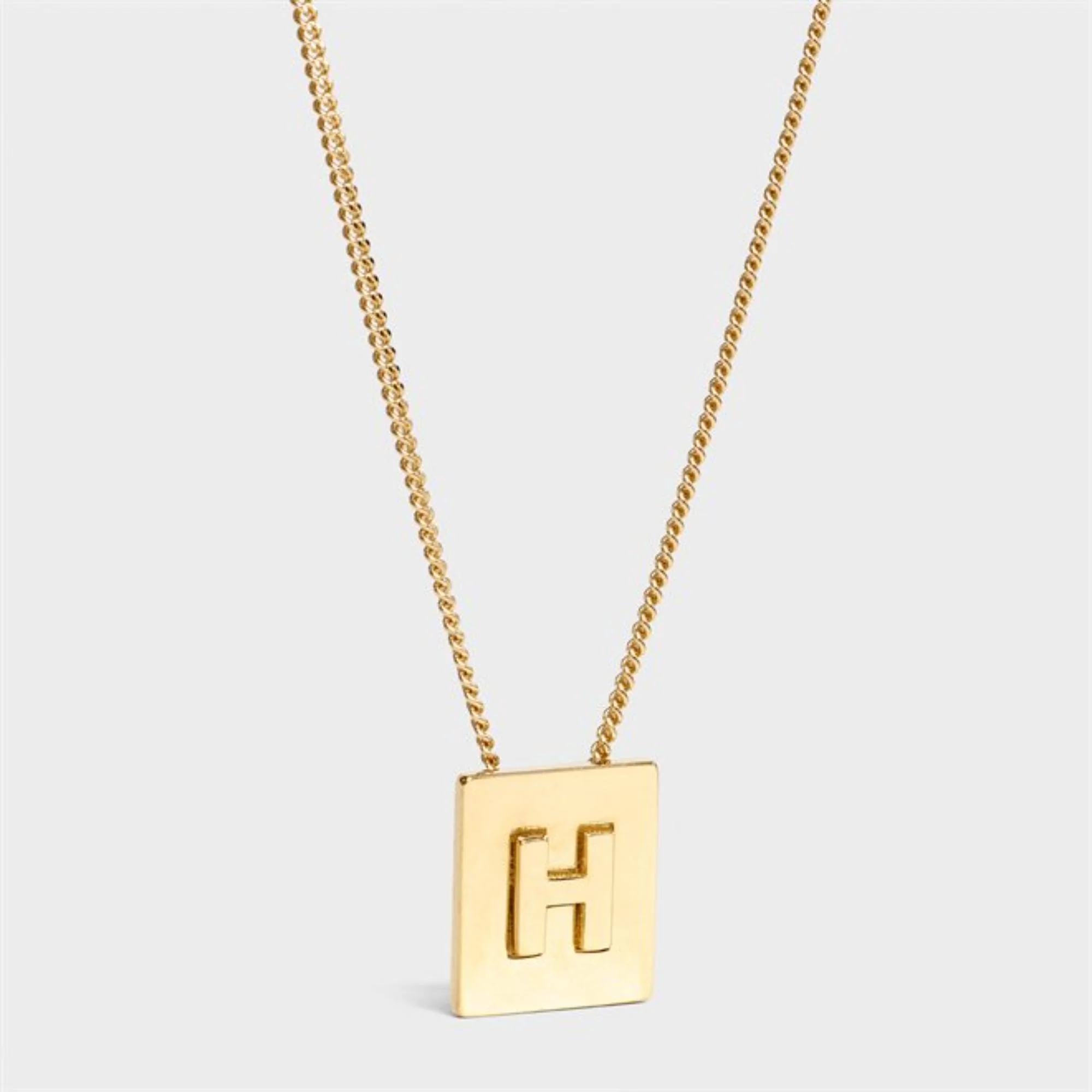 Alphabet H Necklace Brass - Gold