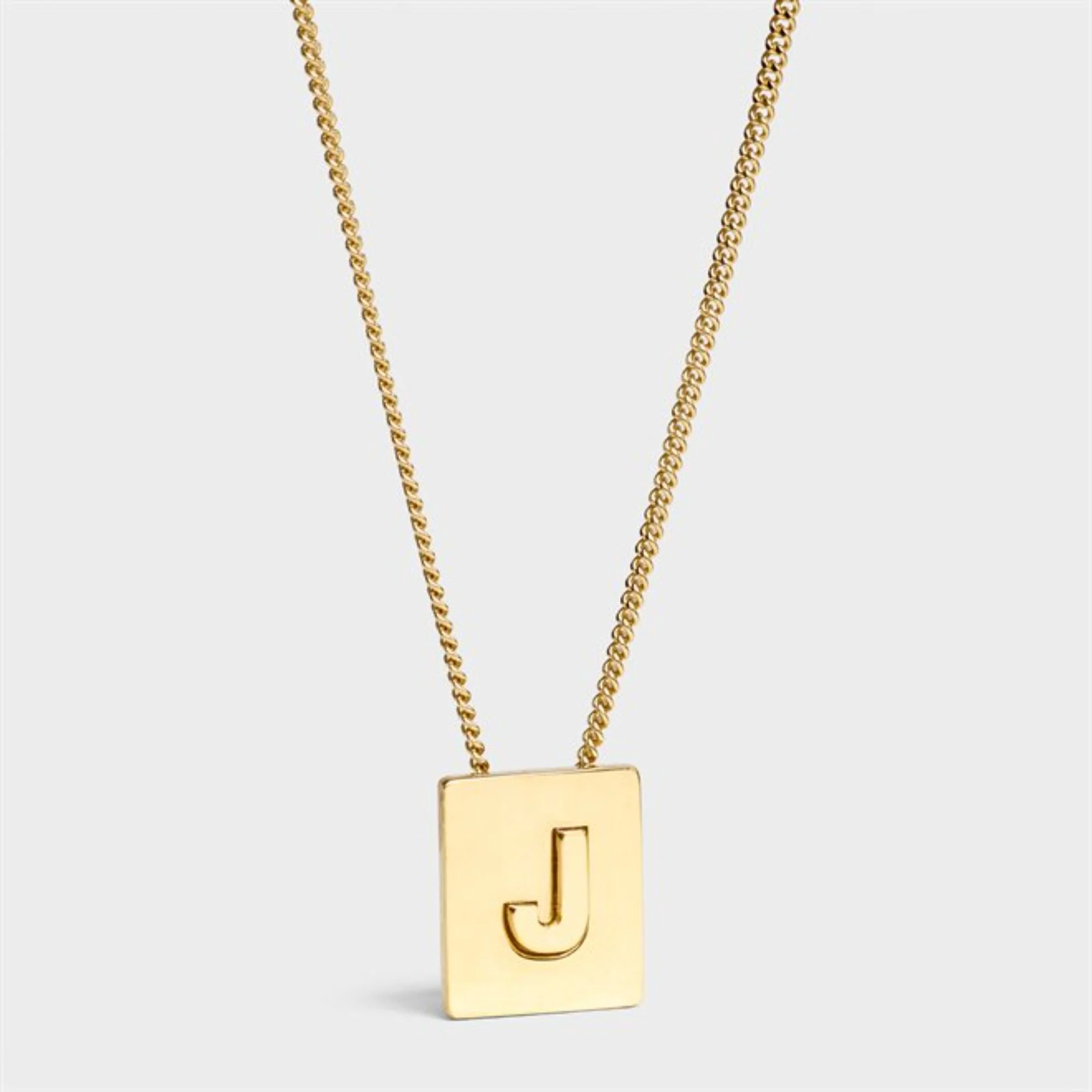 J Necklace Brass - Gold