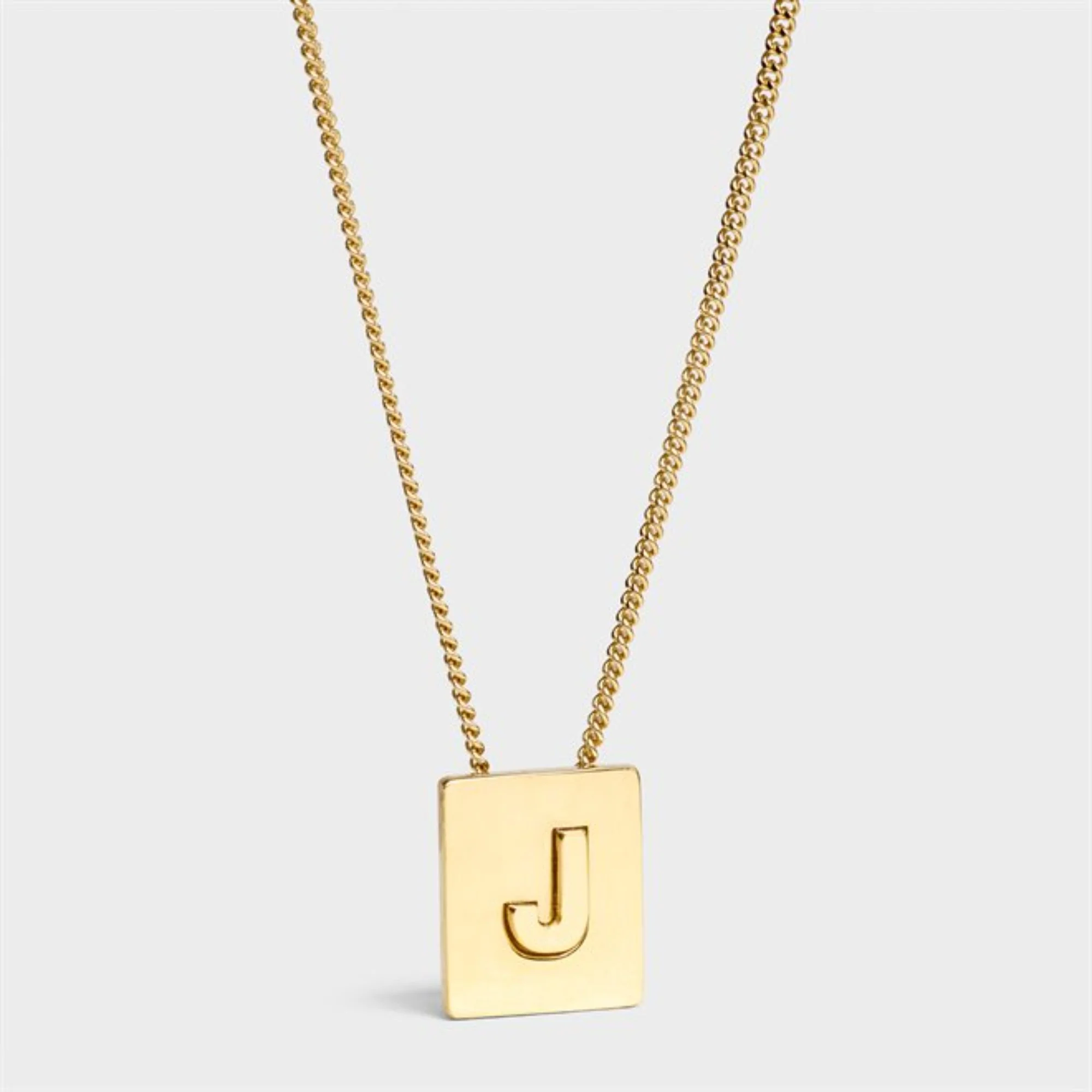 J Necklace Brass - Gold - Image 2