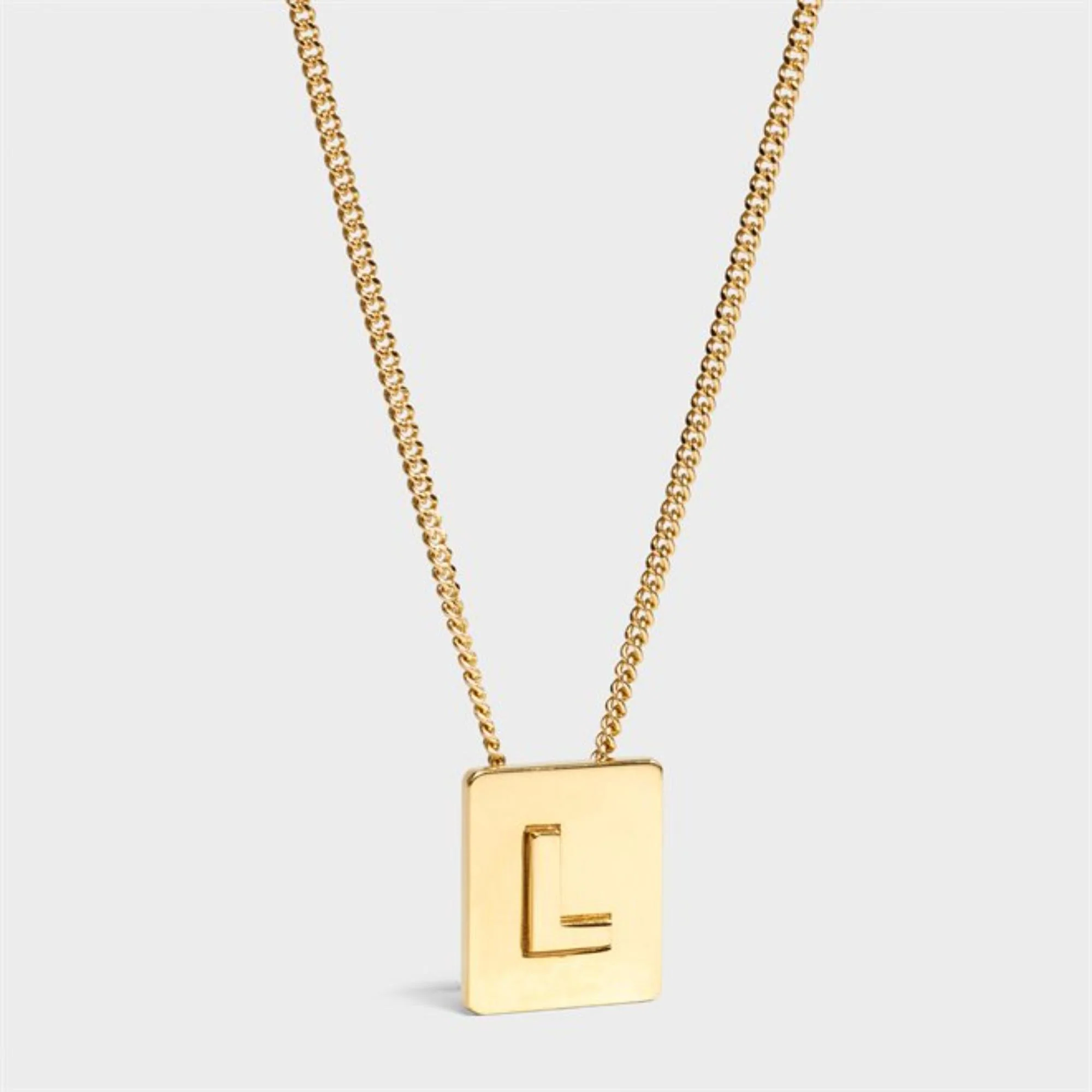 Alphabet L Necklace Brass - Gold