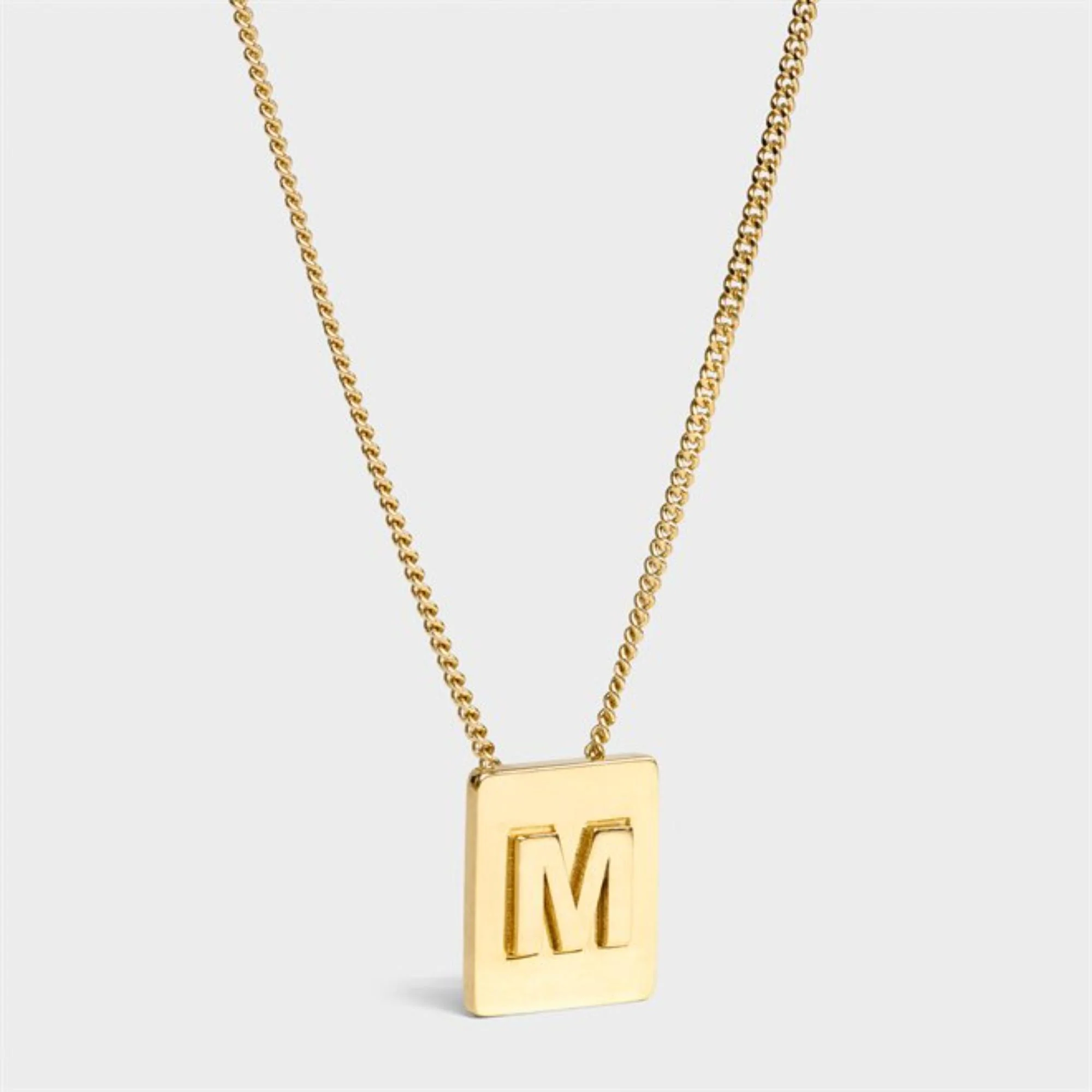 Alphabet M Necklace Brass - Gold