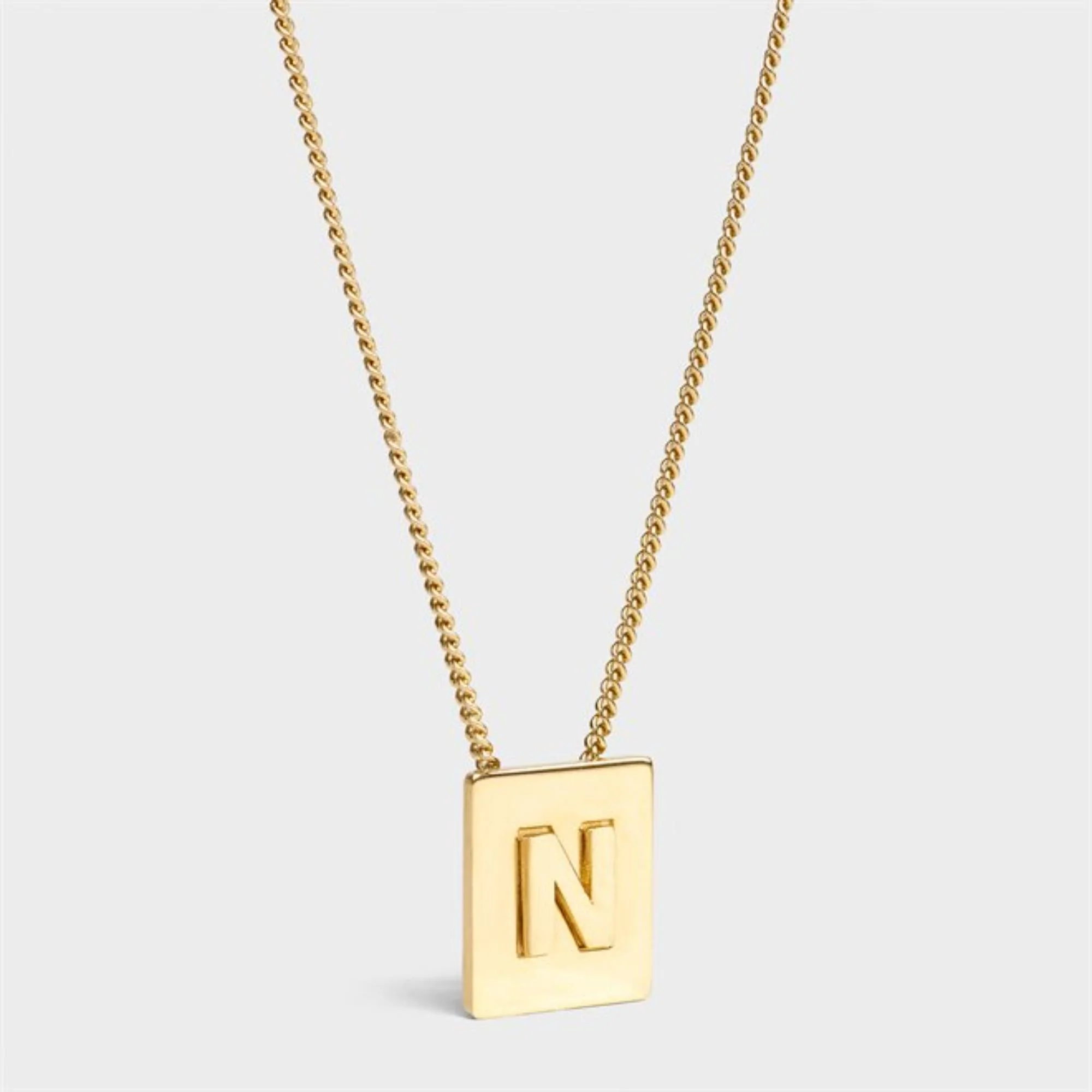 Alphabet N Necklace Brass - Gold
