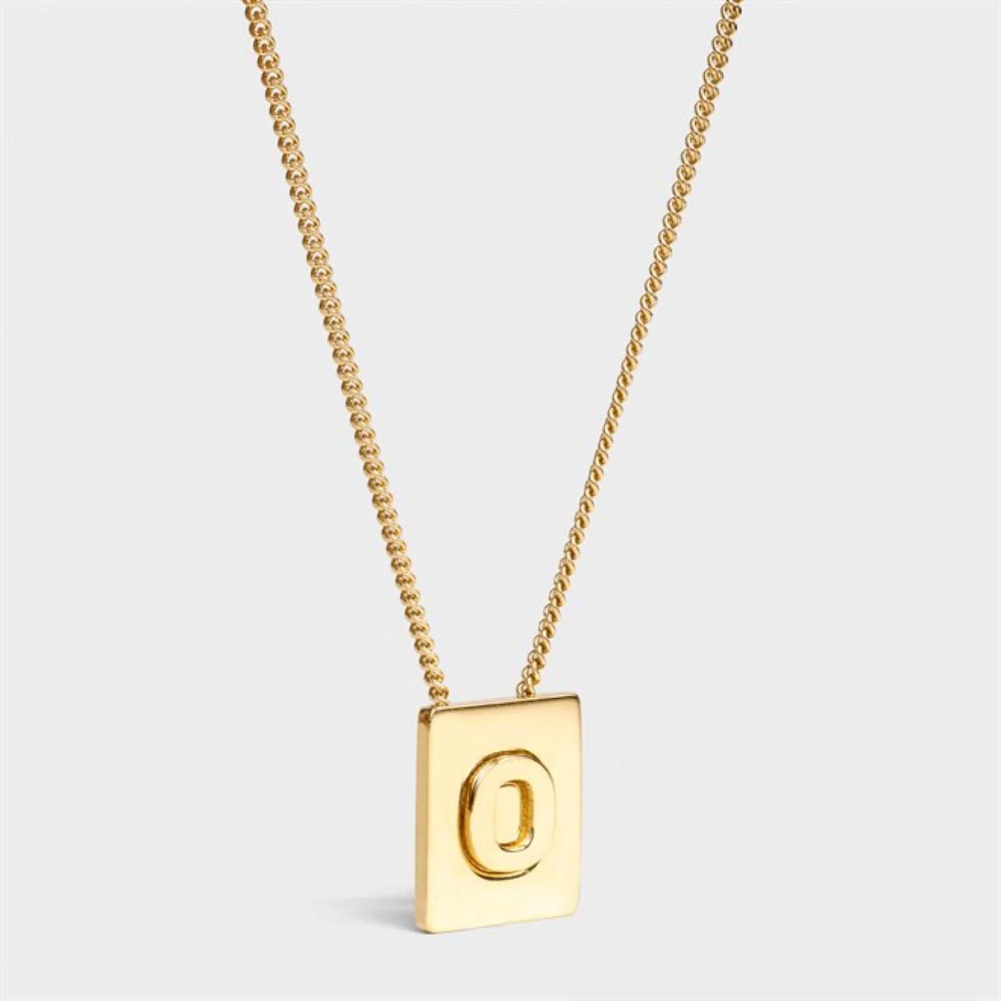 Alphabet O Necklace Brass - Gold