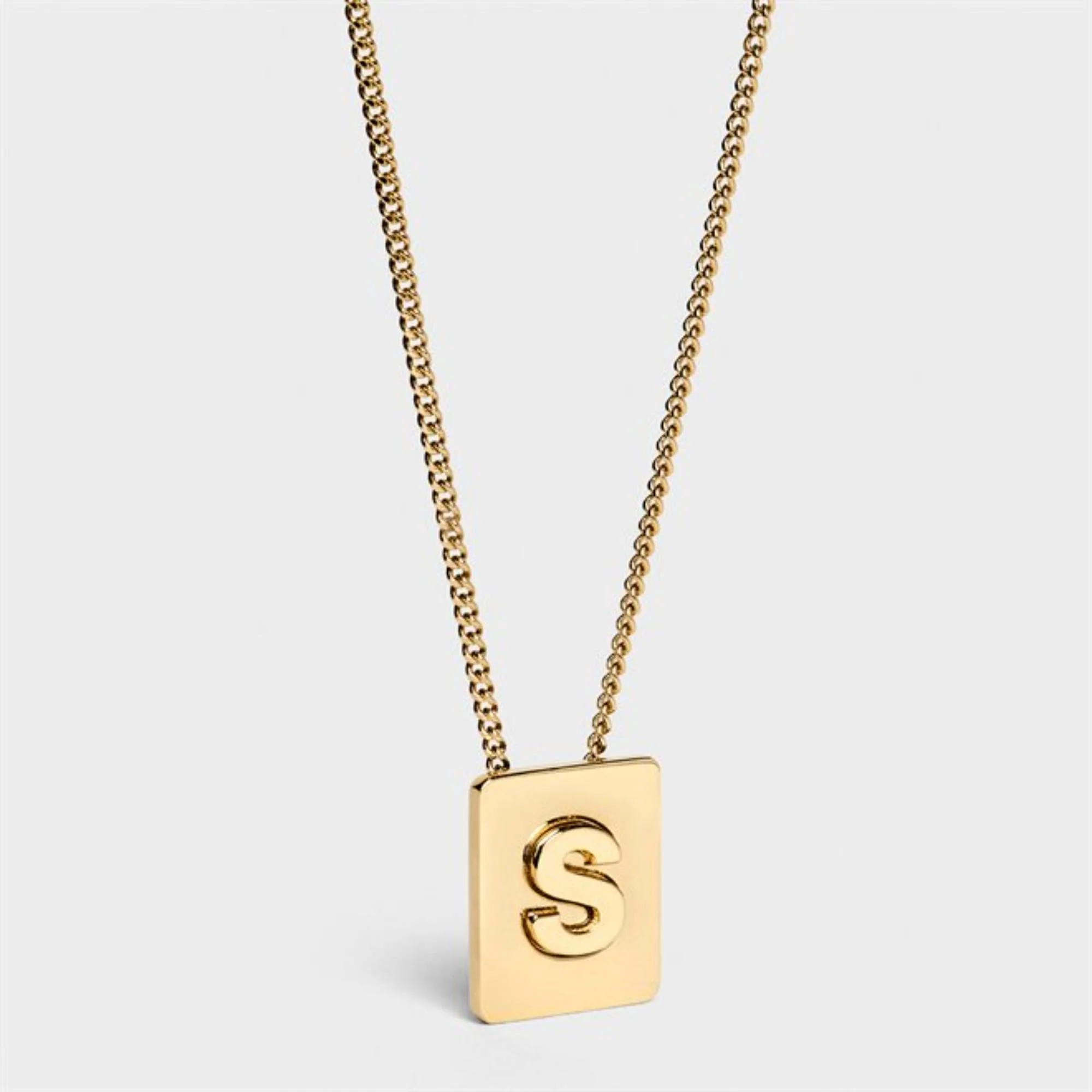 Alphabet S Necklace Brass - Gold