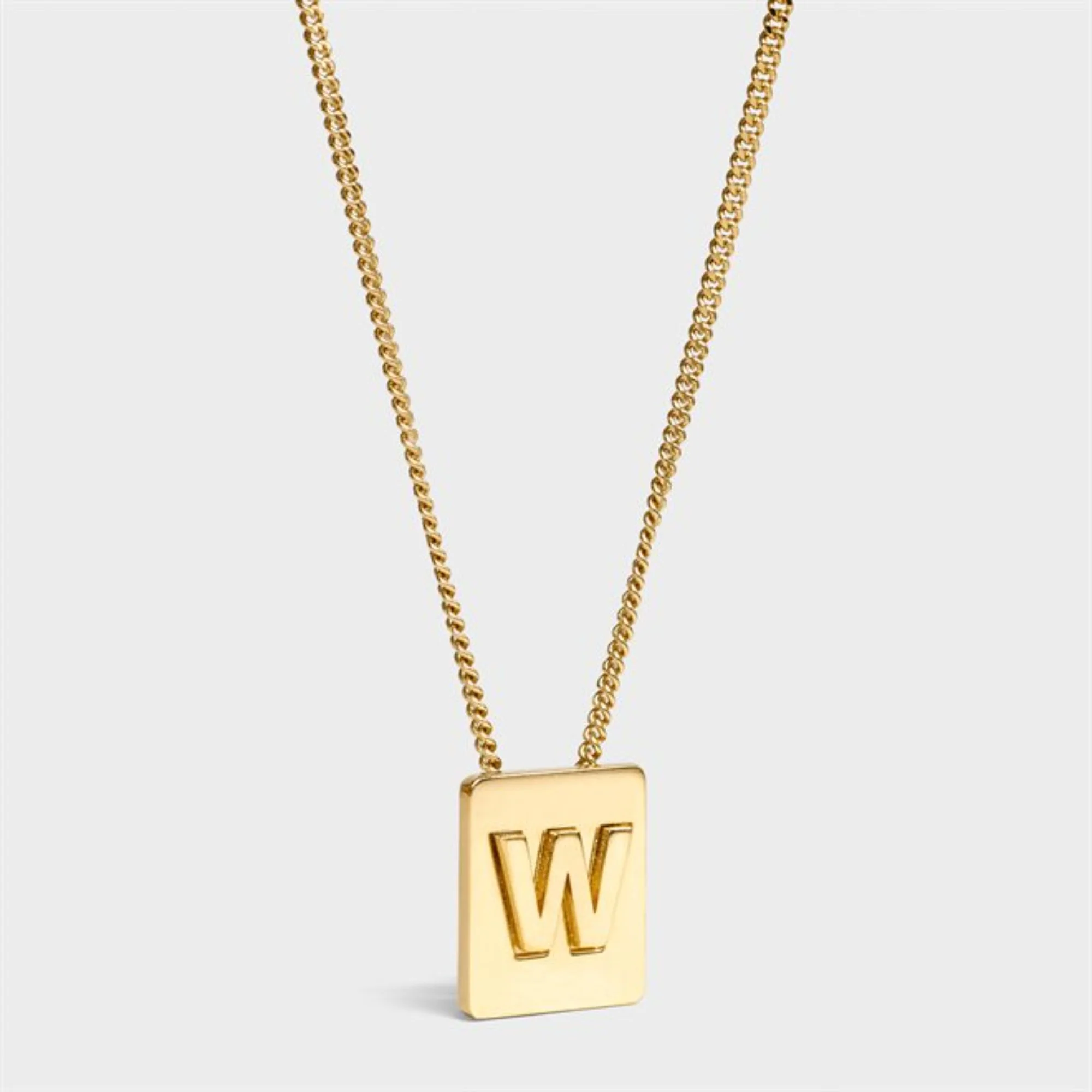 W Necklace Brass - Gold