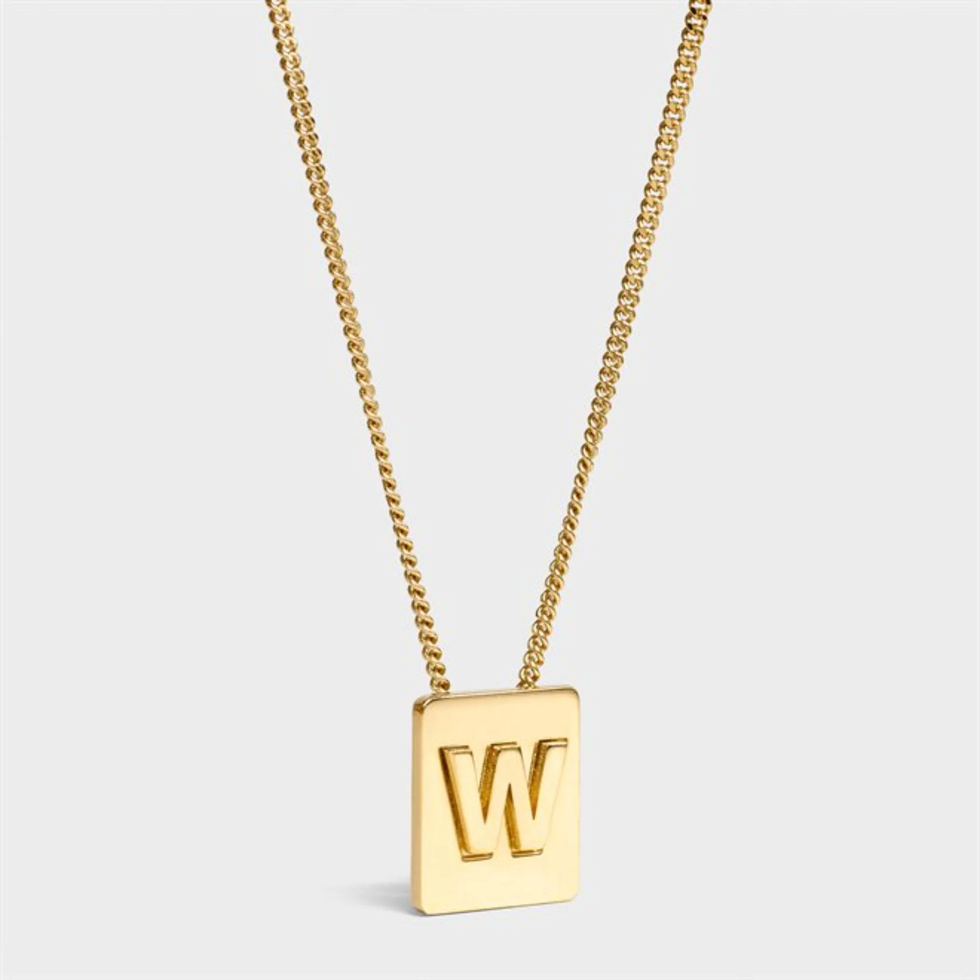 W Necklace Brass - Gold - Image 2