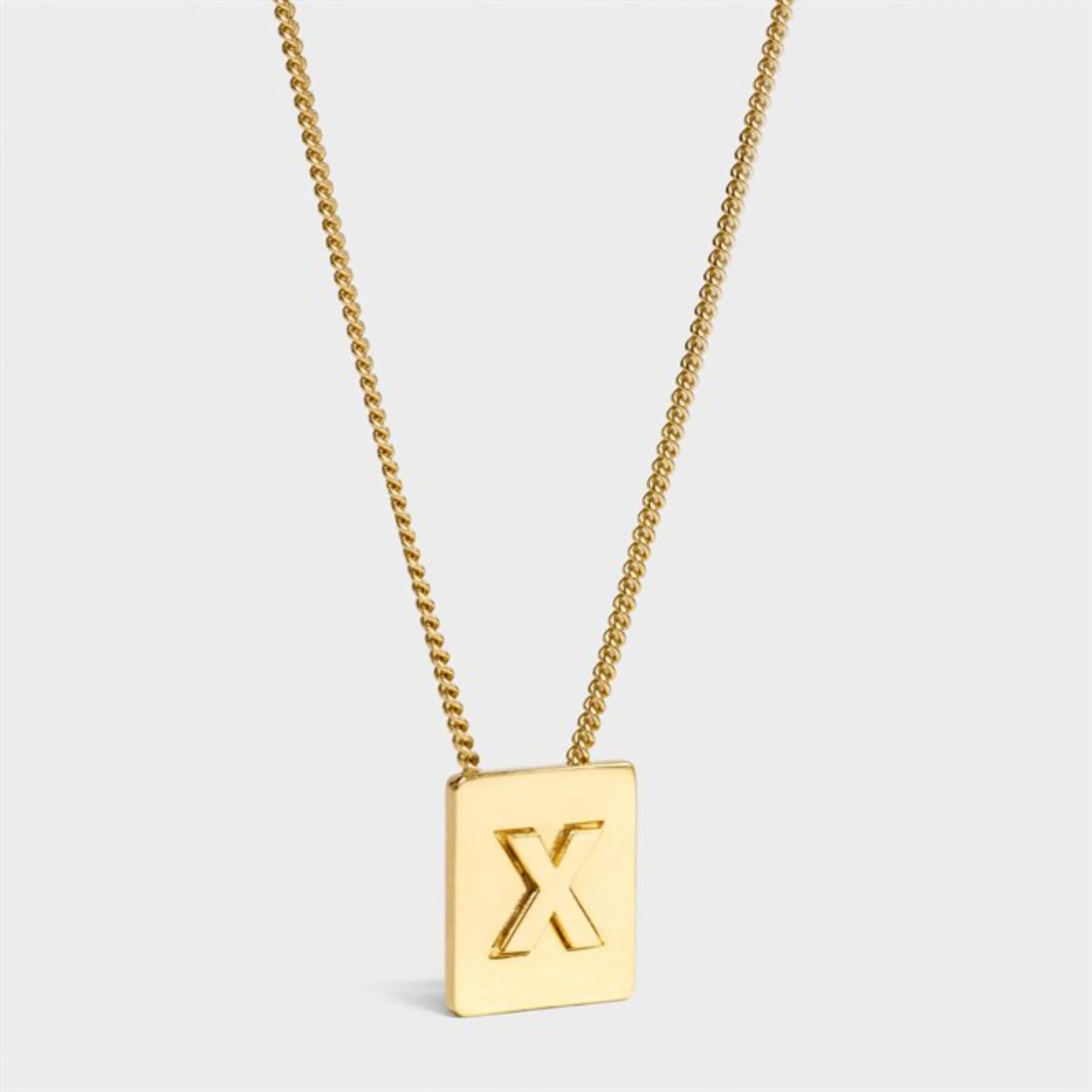 Alphabet X Necklace Brass - Gold