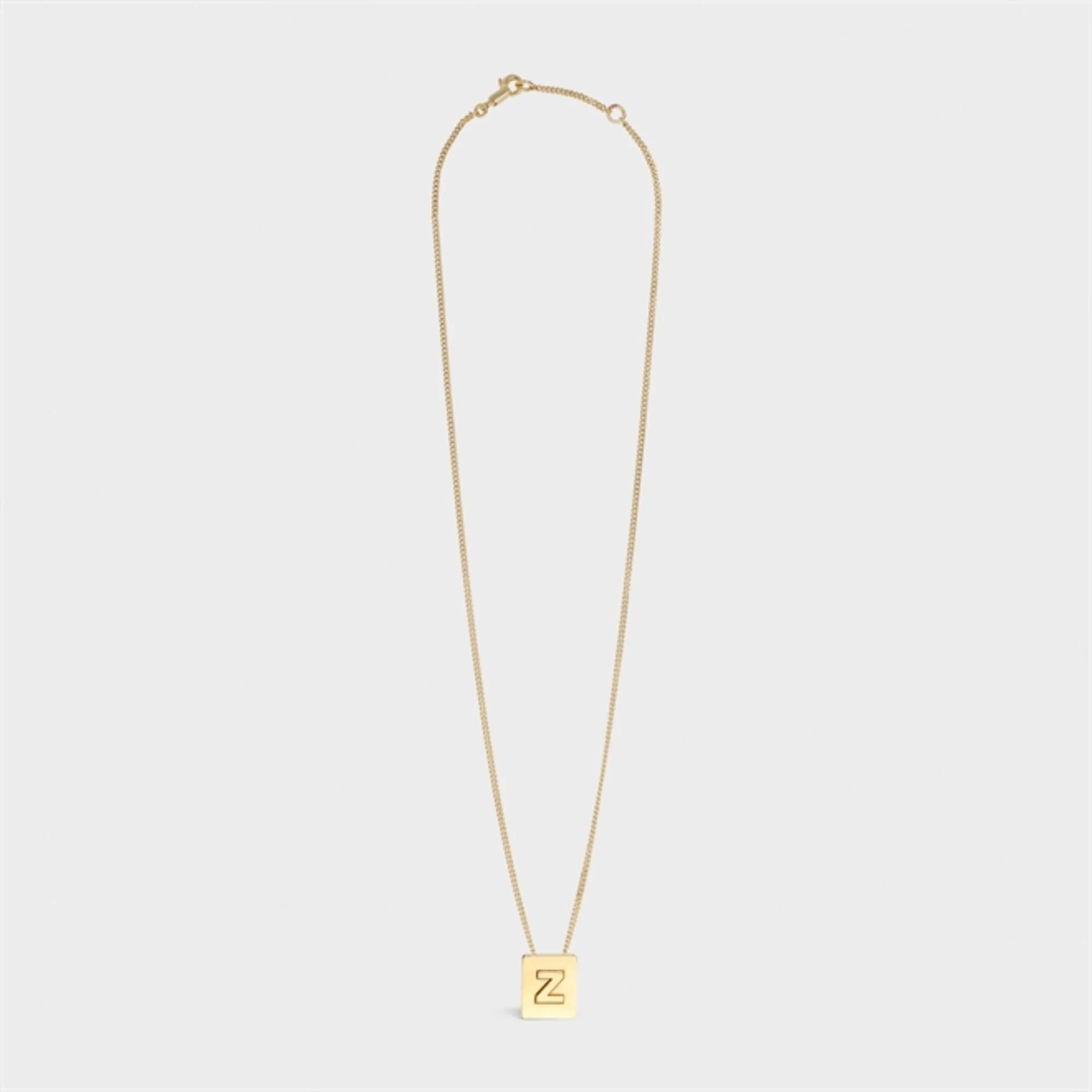 Alphabet Z Necklace Brass - Gold - Image 2
