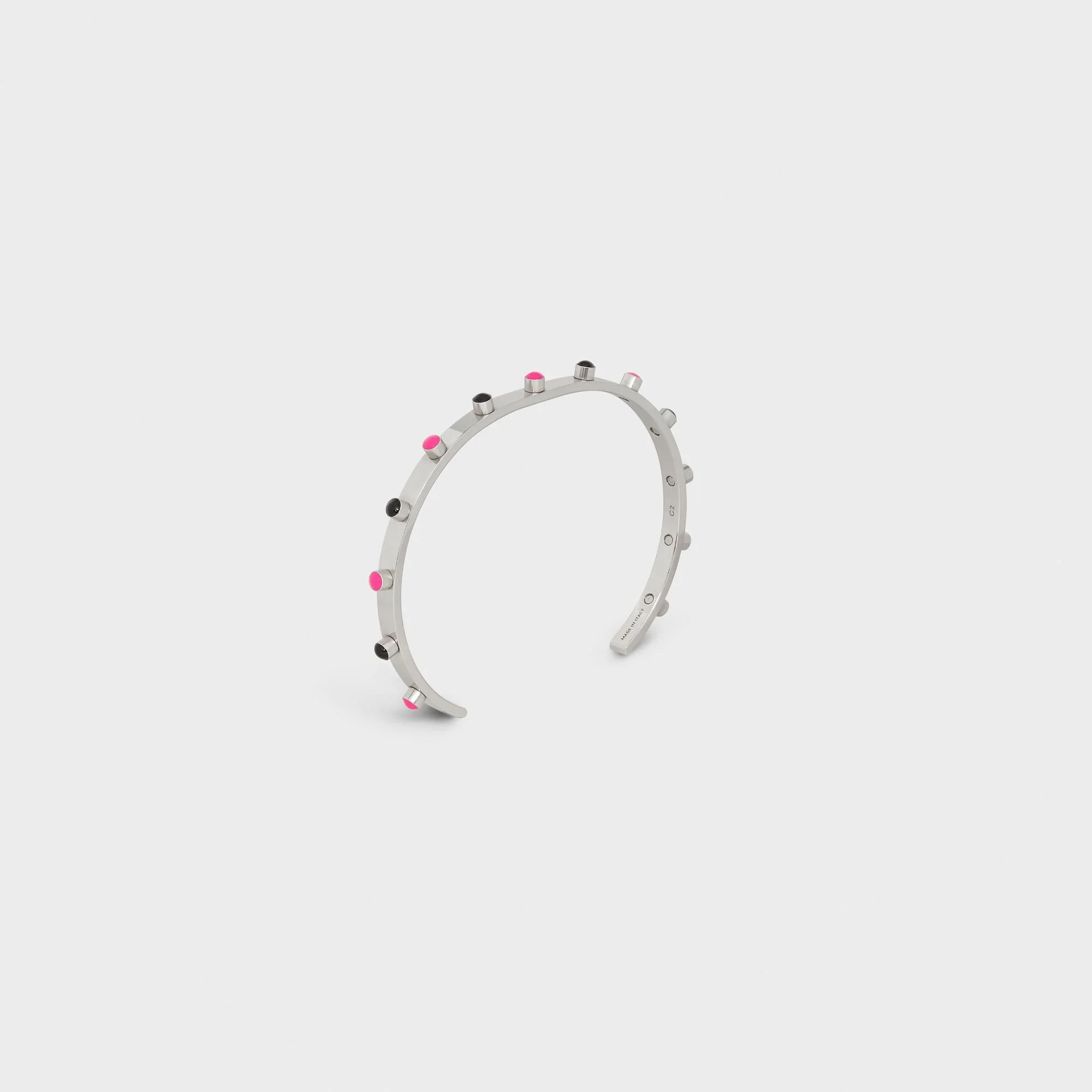 Technicolor Studs Bracelet Brass & Enamel - Black / Hot Pink - Image 2