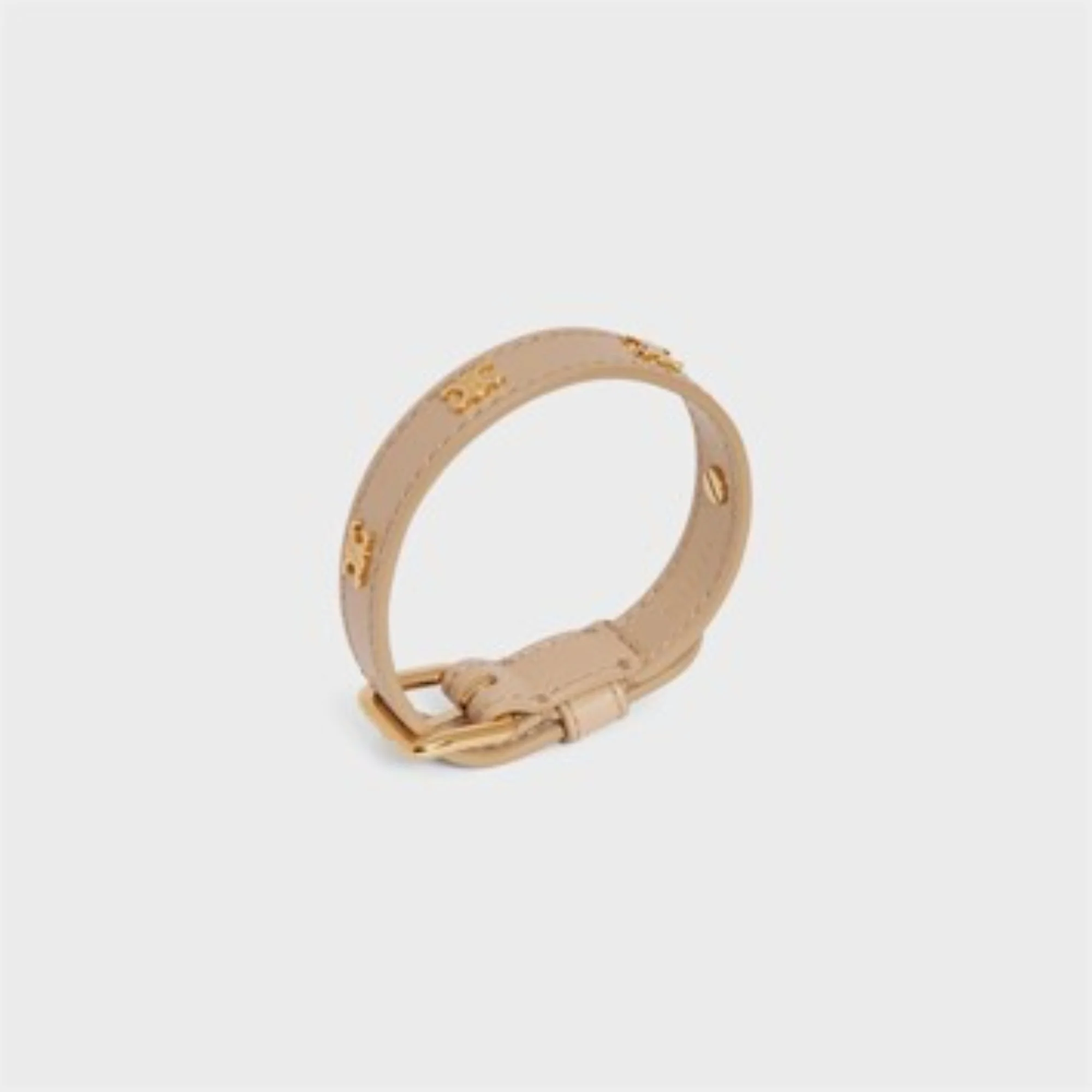 Les Cuirs Celine Multi Leather Bracelet Calfskin & Steel - Vintage Beige / Gold