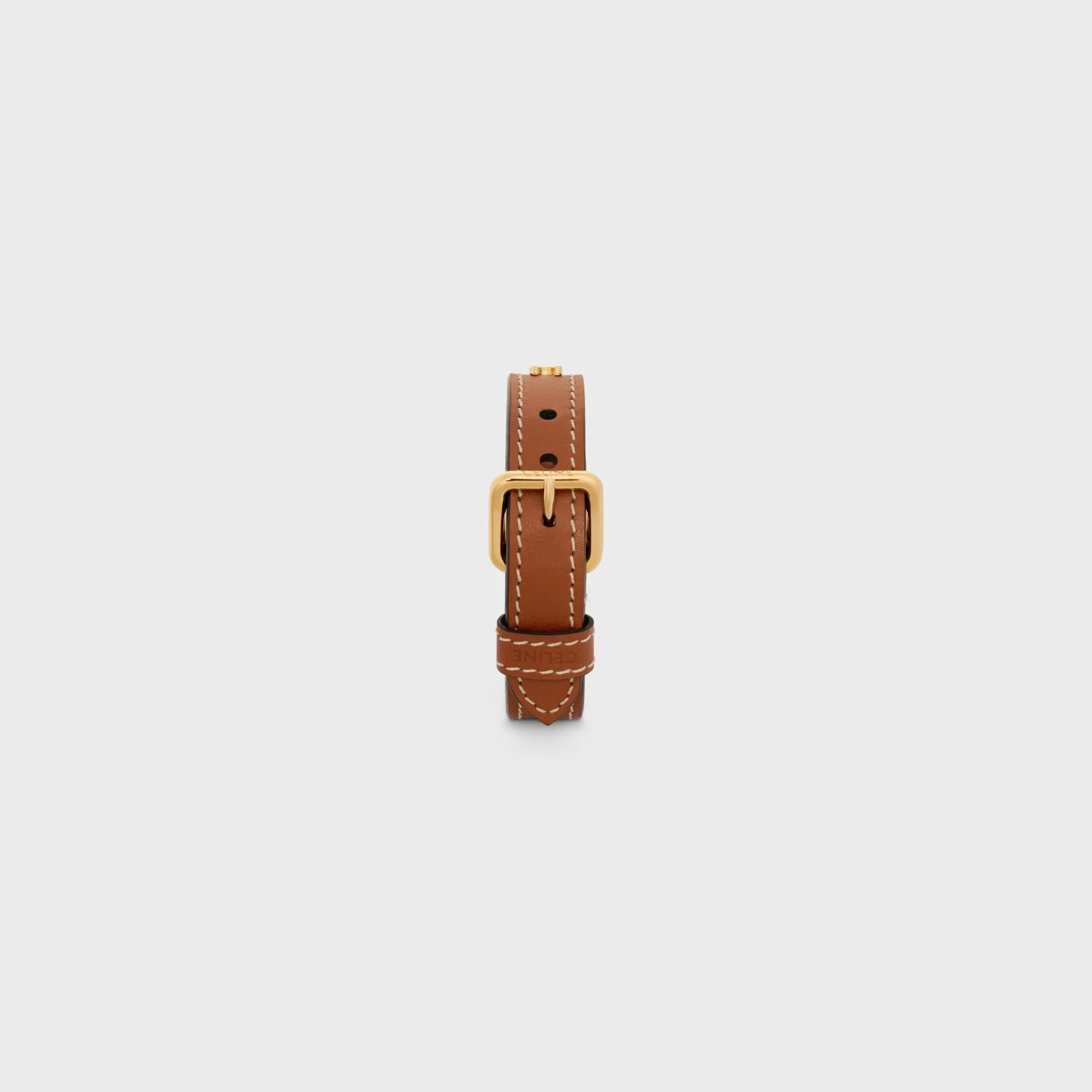 Les Cuirs Celine Multi Leather Bracelet Brass & Calfskin - Gold / Tan - Image 4