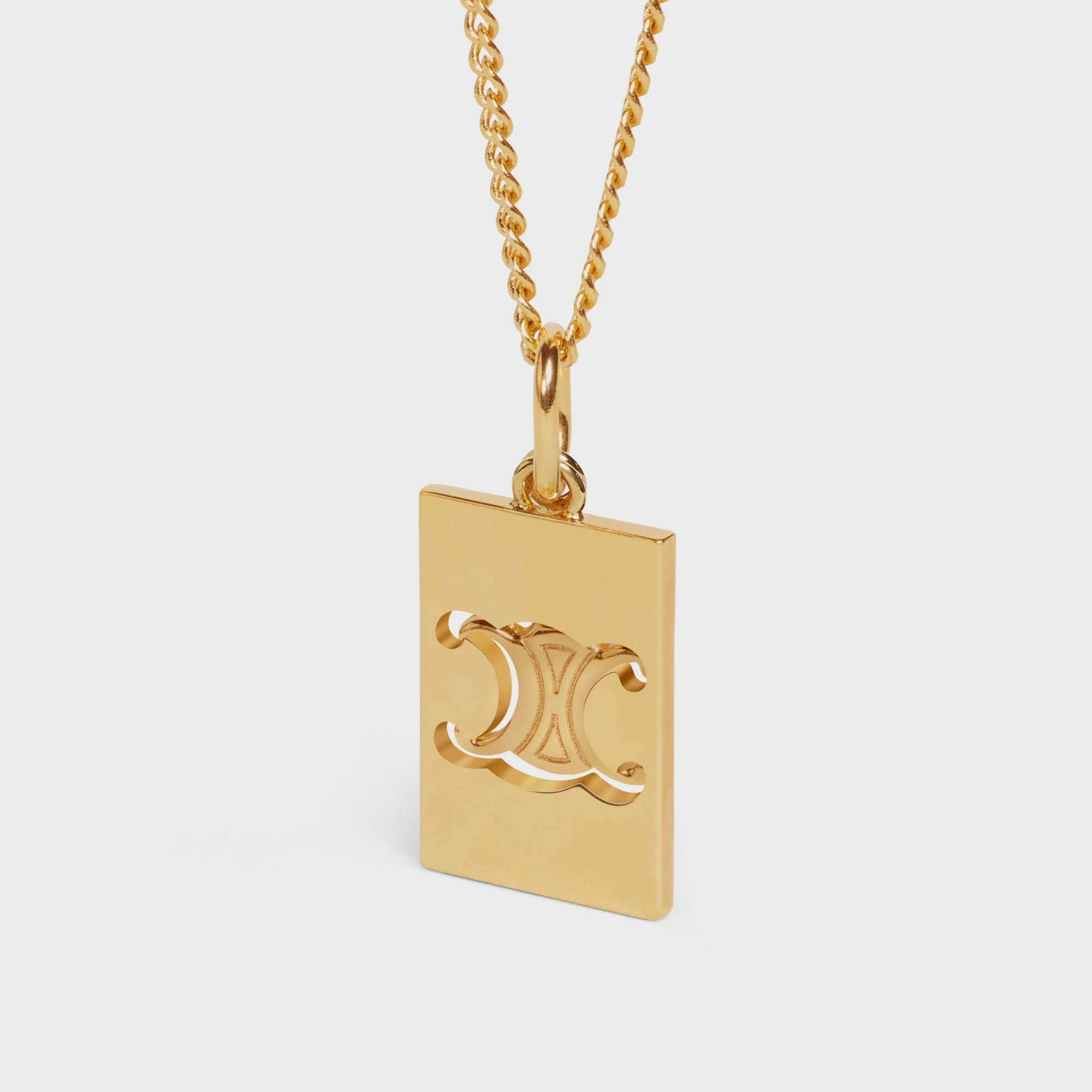 Celine Separables Triomphe Interlocked Pendant Brass - Gold