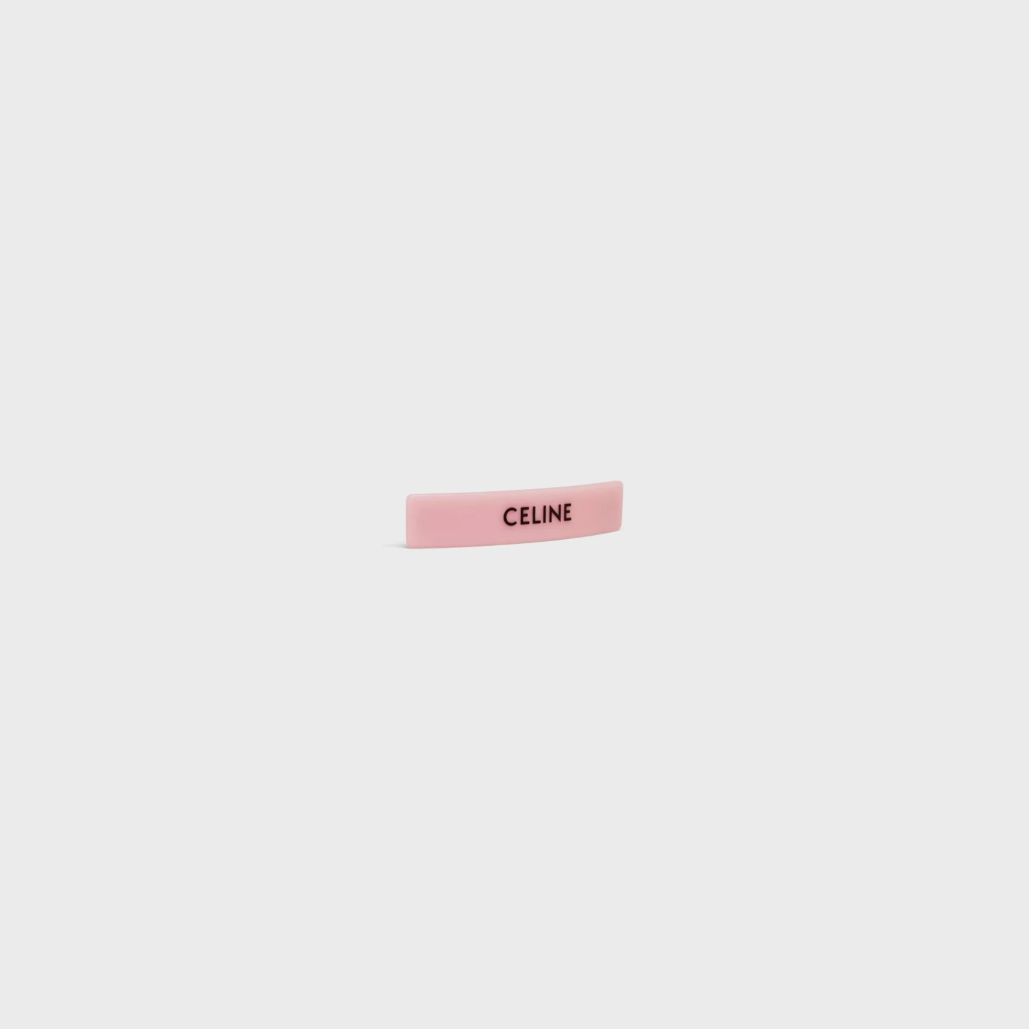 Celine Hair Clip Cellulose Acetate & Steel - Light Rose/Black - Image 4