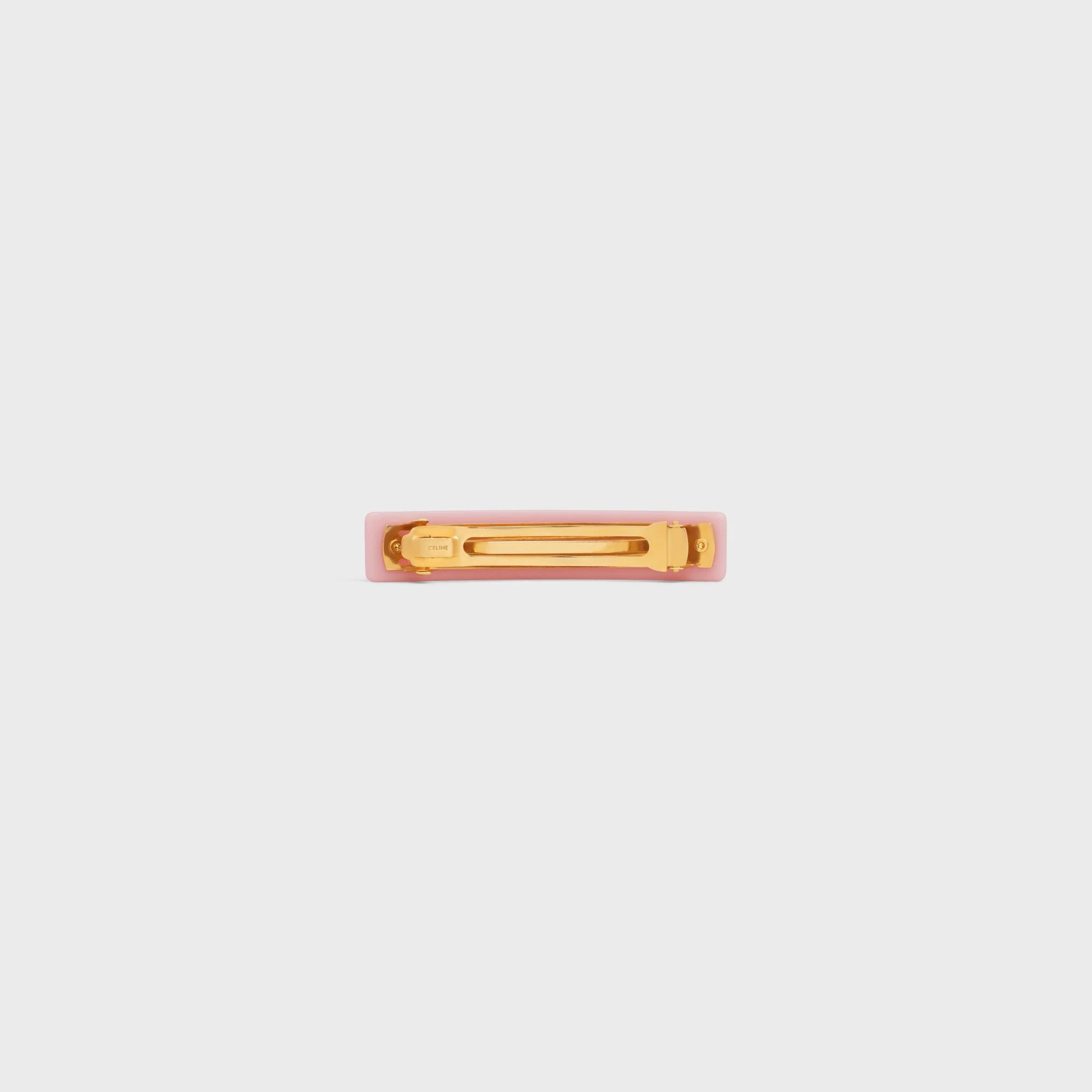 Celine Hair Clip Cellulose Acetate & Steel - Light Rose/Black - Image 5