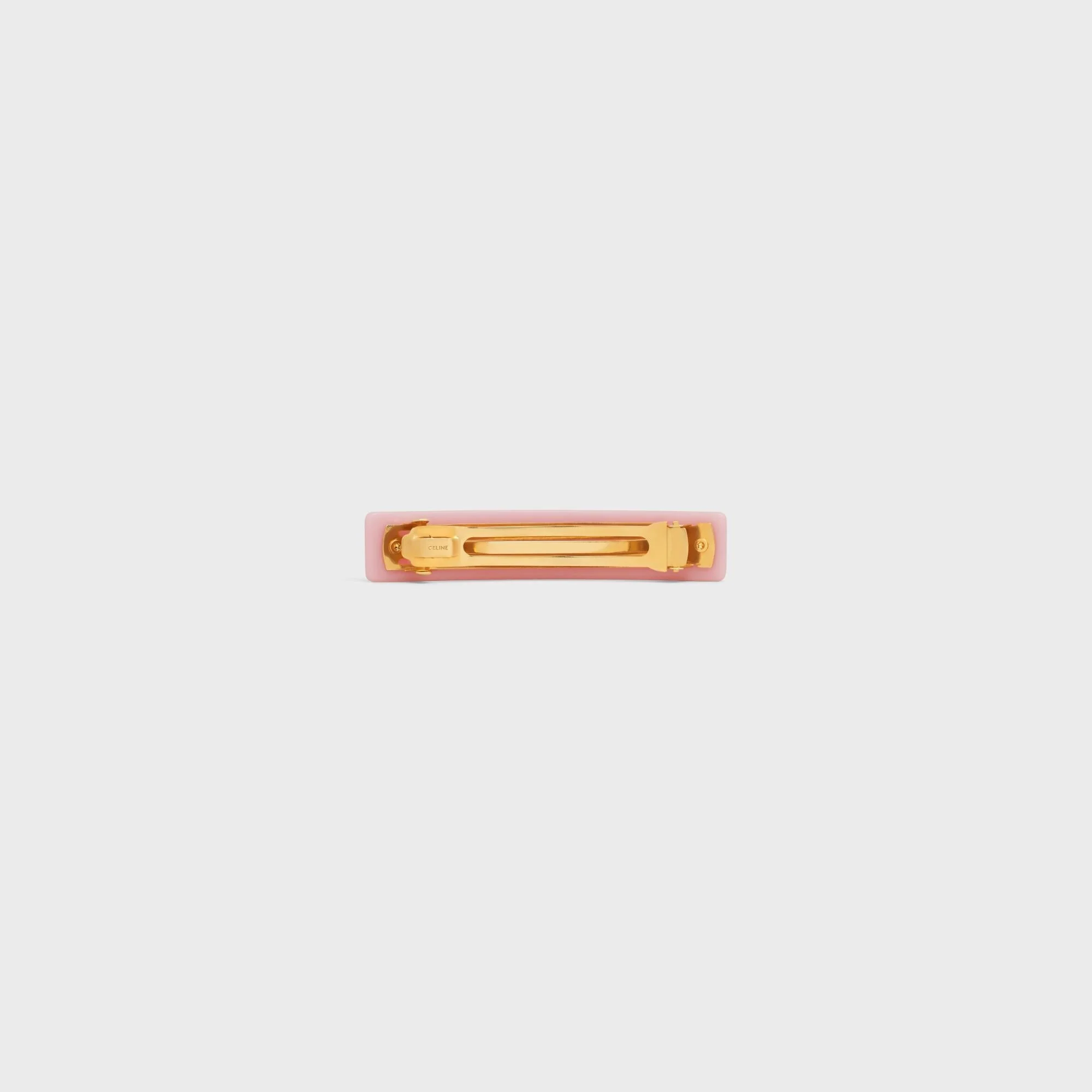 Celine Hair Clip Cellulose Acetate & Steel - Light Rose/Black - Image 6