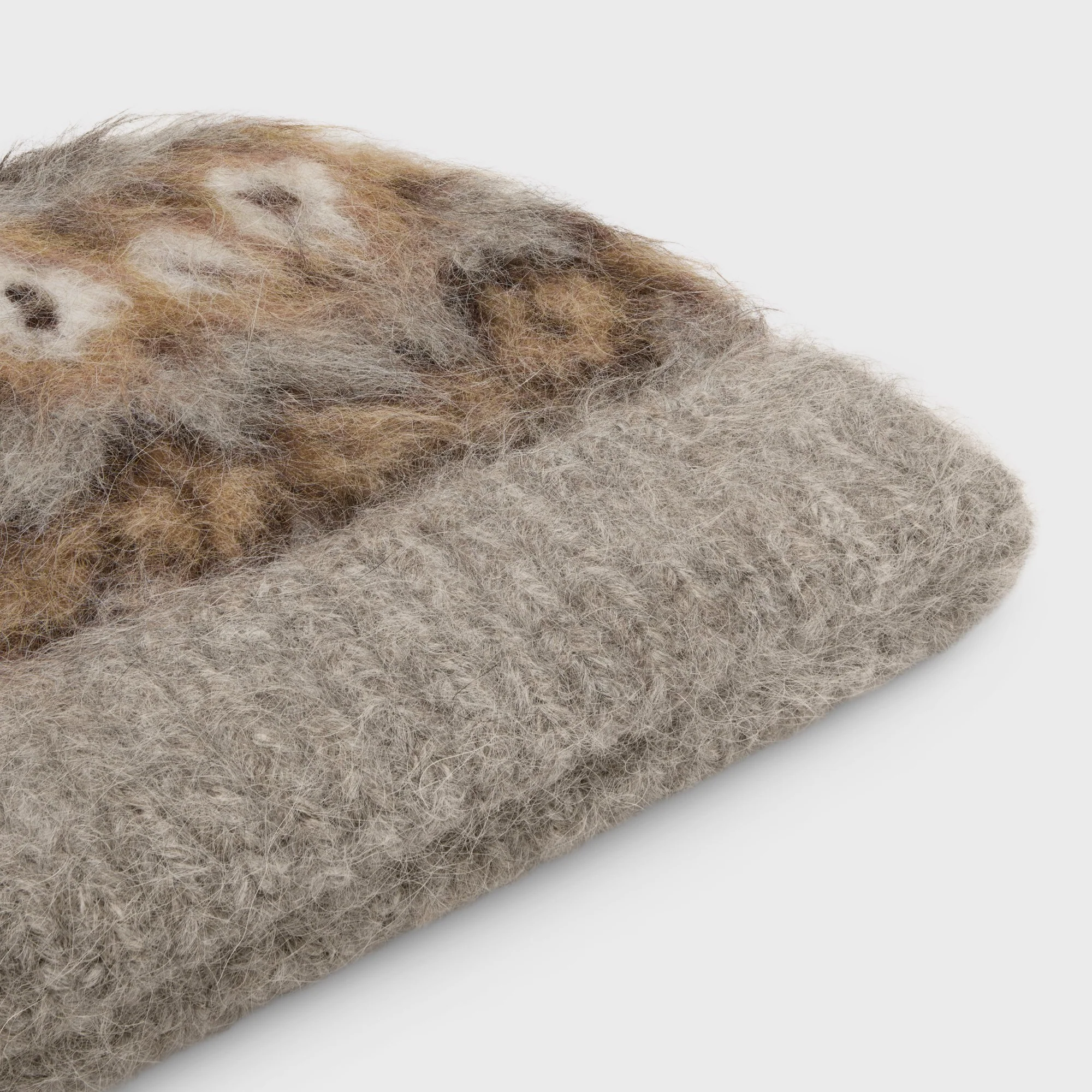 Beanie Alpaca Fair Isle Alpaga Brosse - Beige / Brun - Image 3