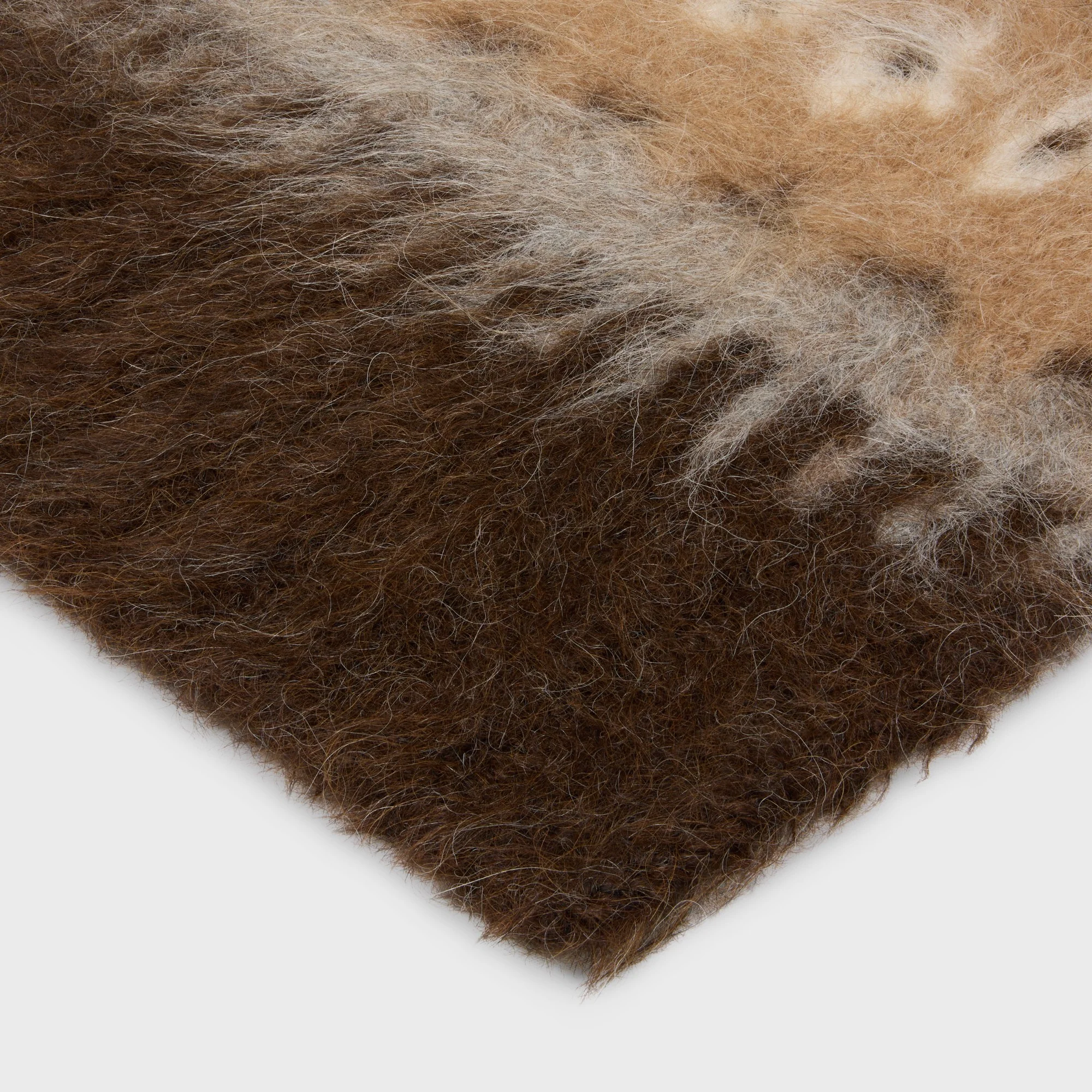 Scarf Alpaca Fair Isle Alpaga Brosse - Beige / Brun - Image 2