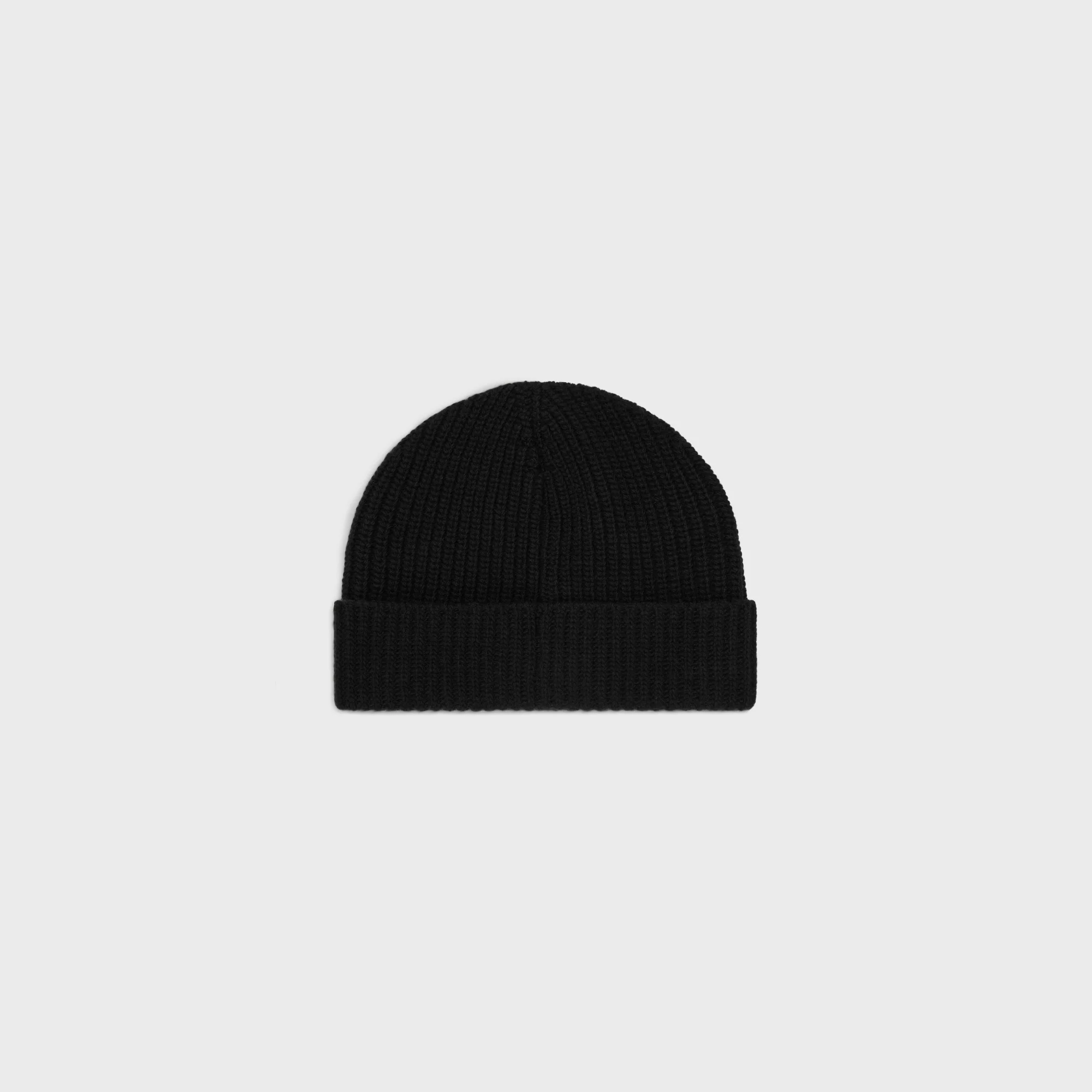 Beanie Celine Bonnet Laine Monochrome Cuir - Black - Image 2