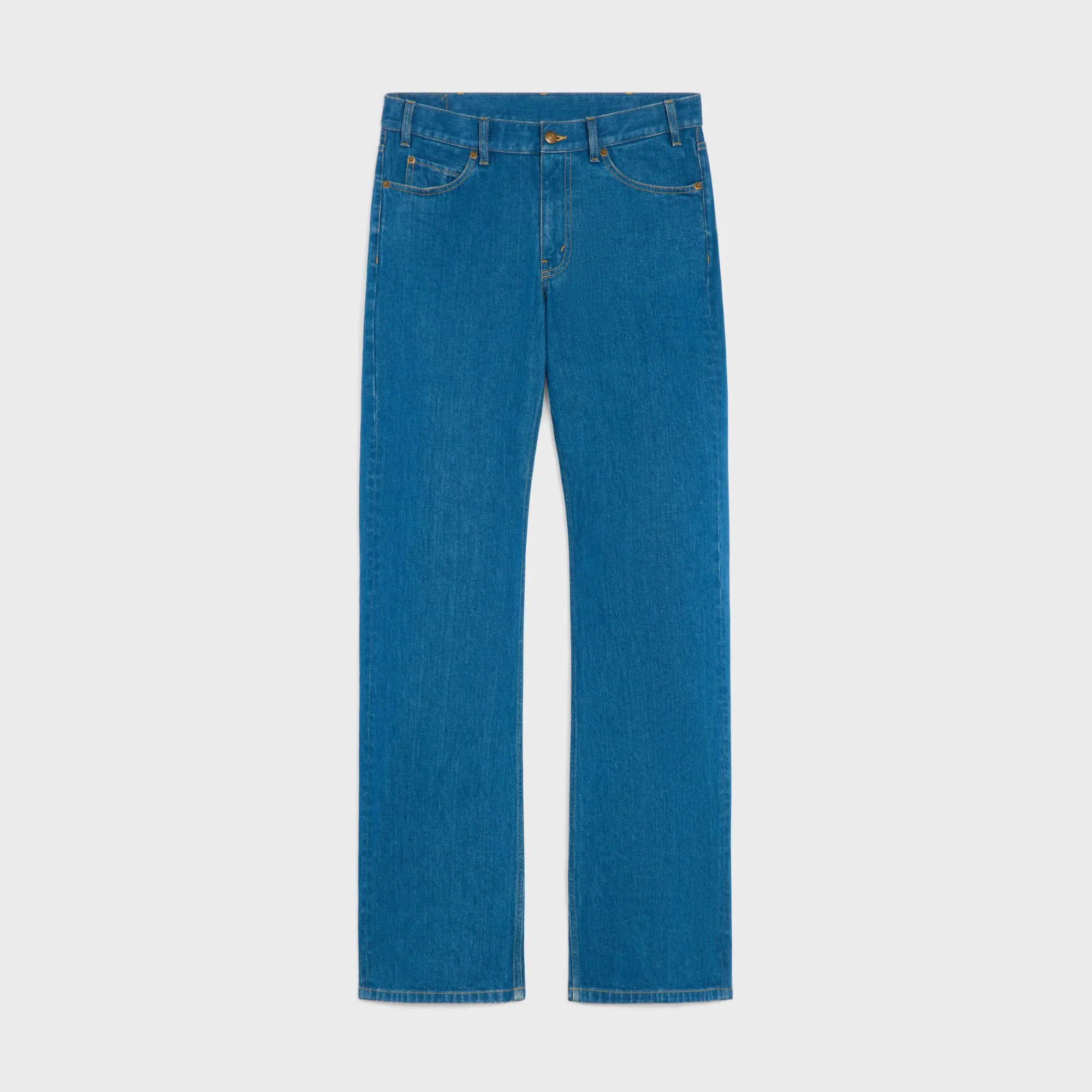 Flared Jeans Rigid Cotton Denim - Western Blue Light Stone Wash