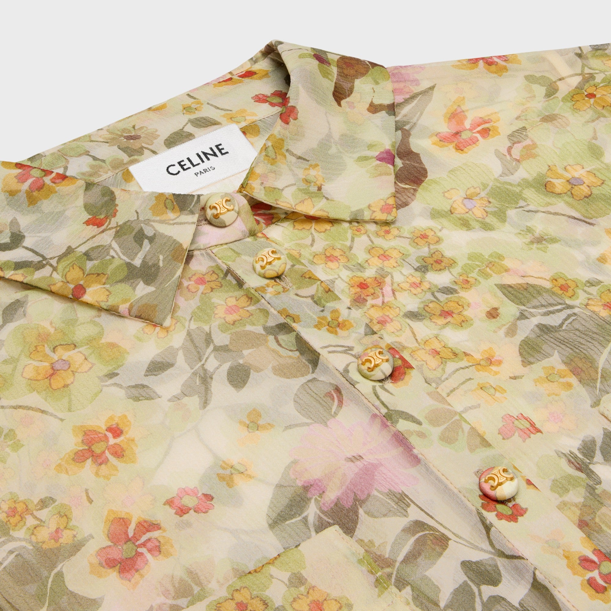 Dress Chemise Plein Soleil Crepon De Soie Bouquet Fleurs Robe - Creme/Multicolore - Image 3