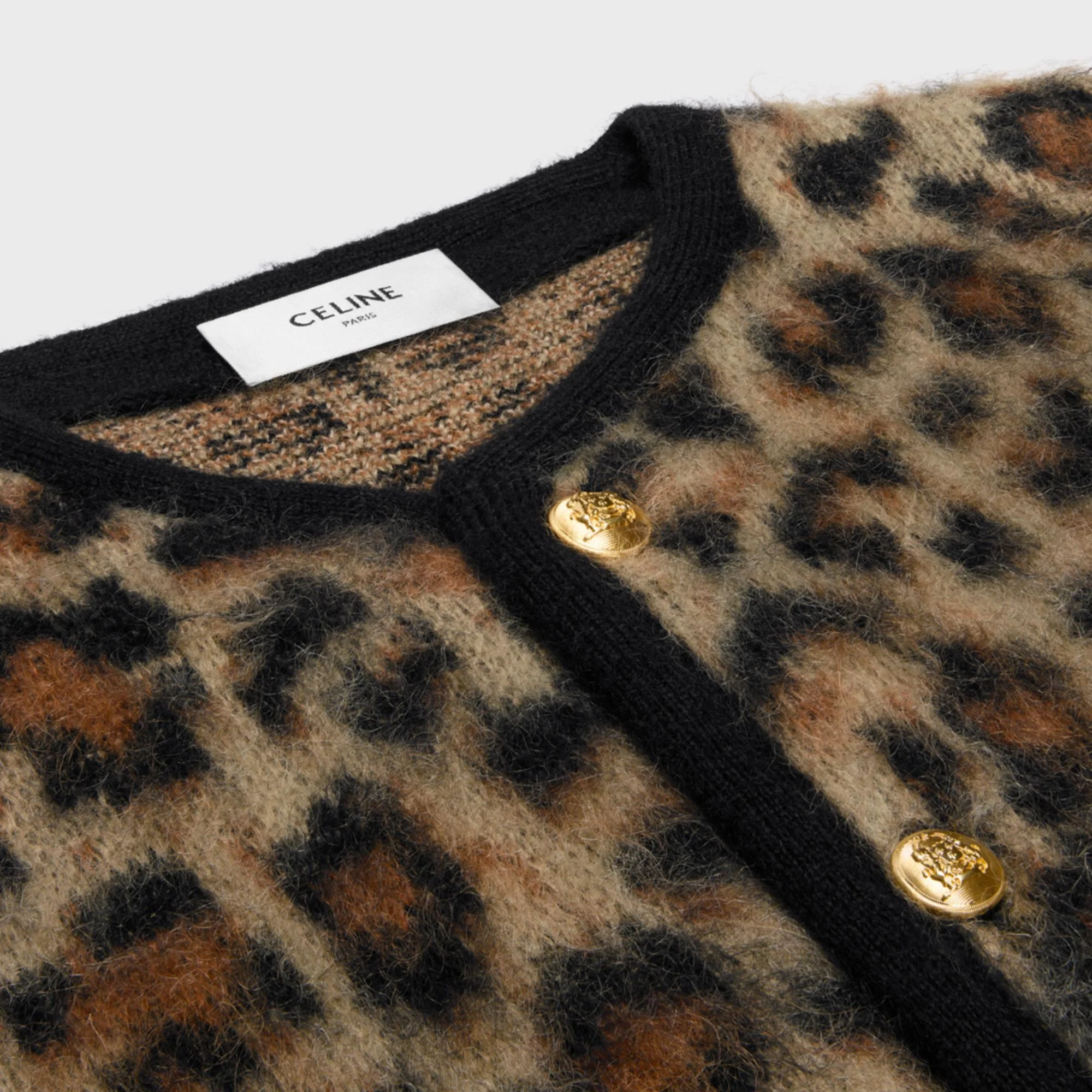 Veste Cardigan Mohair Brosse Animalier - Leopard - Image 3