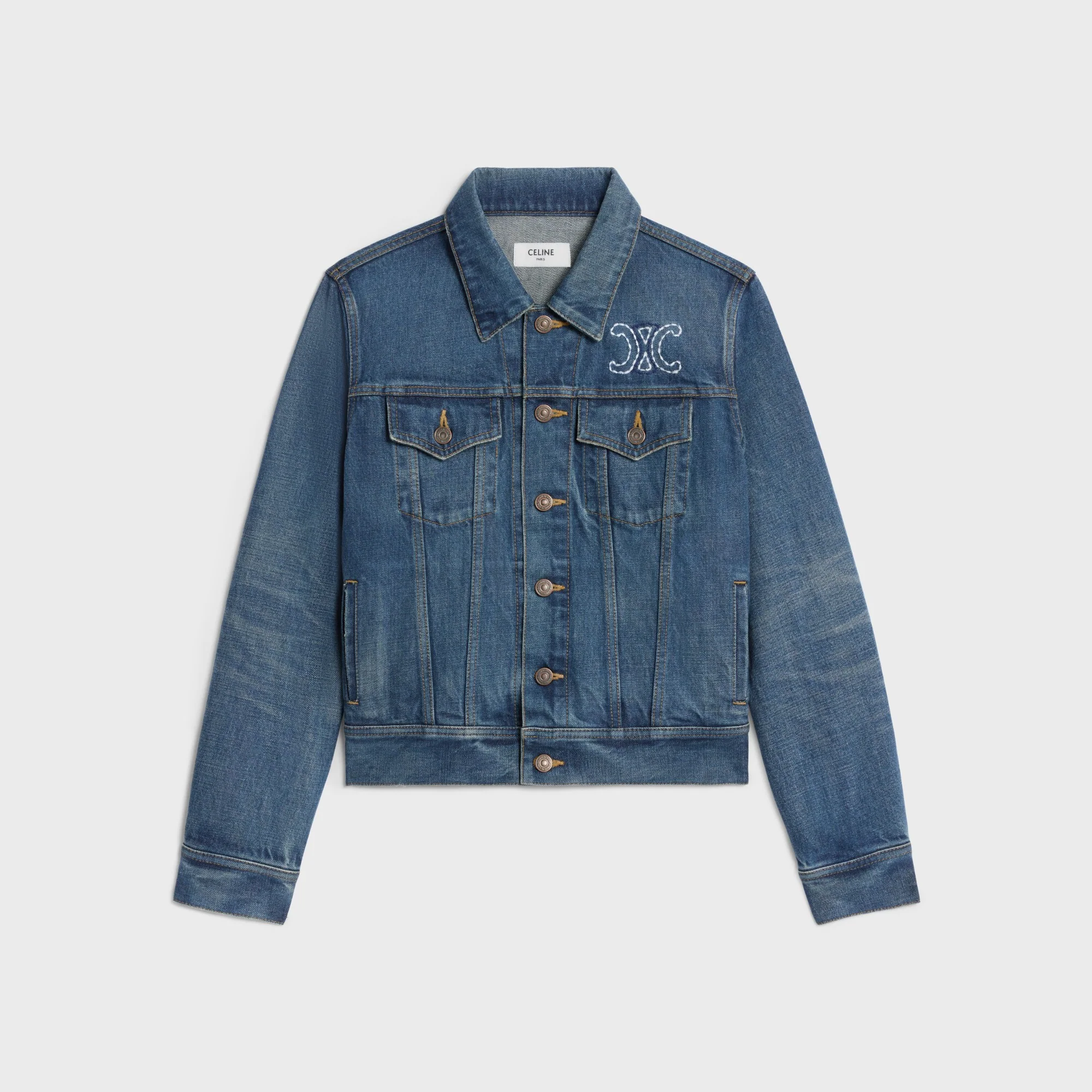 Veste Trucker Celine Paris Rigid Cotton Denim - Dark Union Wash
