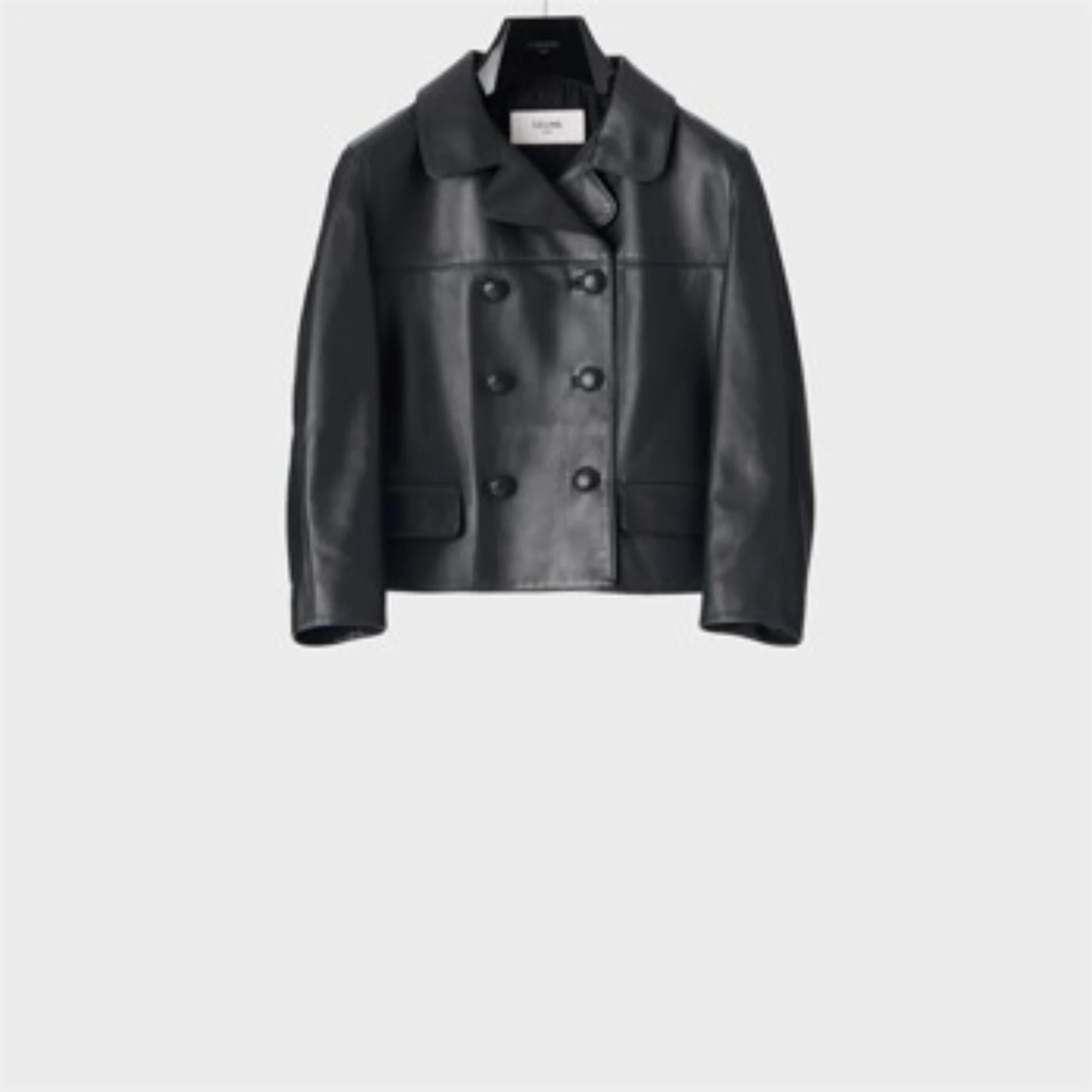 Veste Double Boutonnage Soft Lambskin - Black