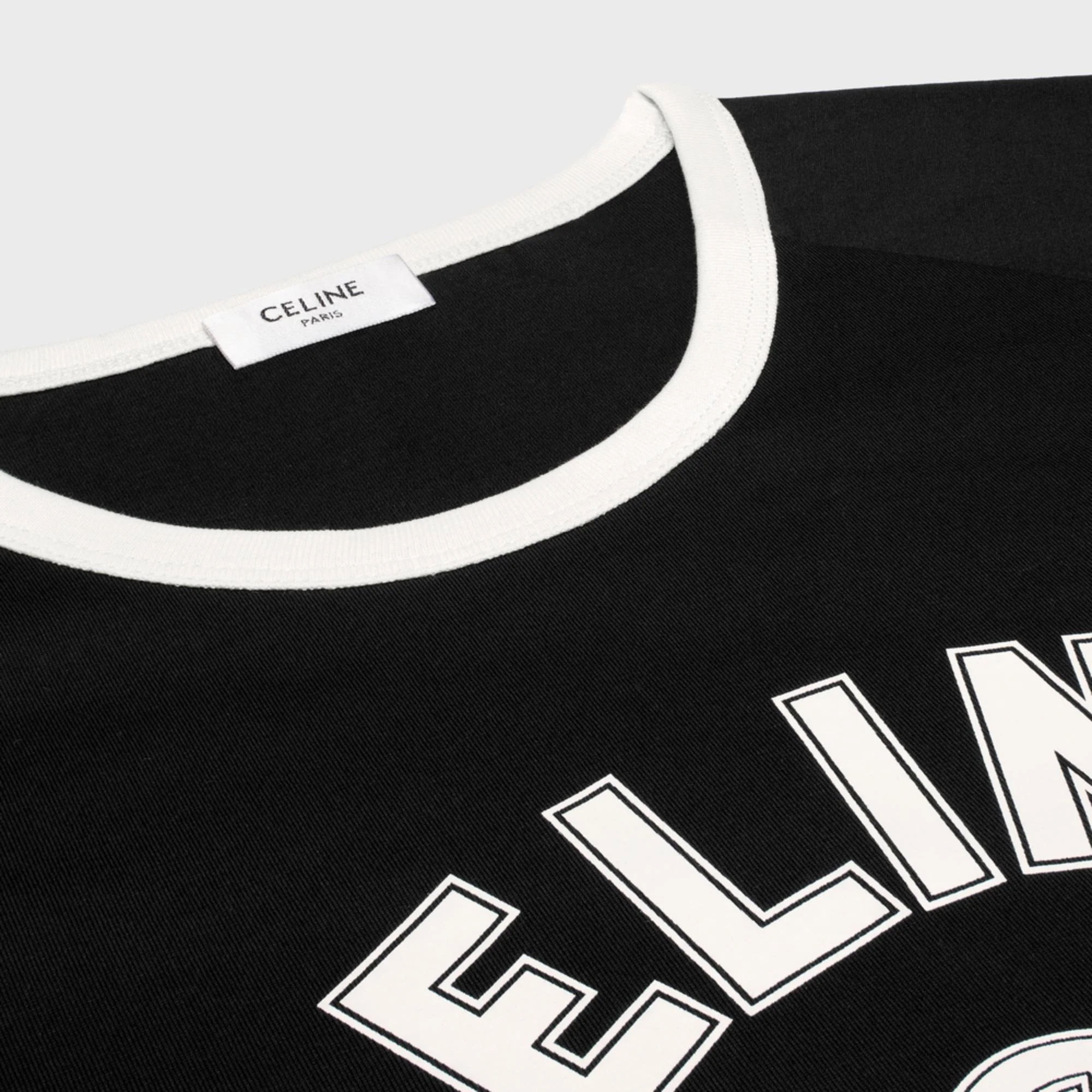 T-Shirt Raglan Ml Celine Paris Cotton Jersey - Black / Cream - Image 3
