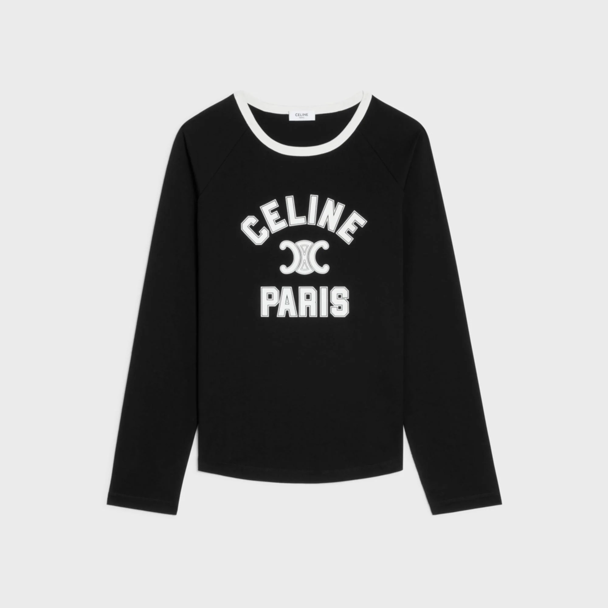T-Shirt Raglan Ml Celine Paris Cotton Jersey - Black / Cream