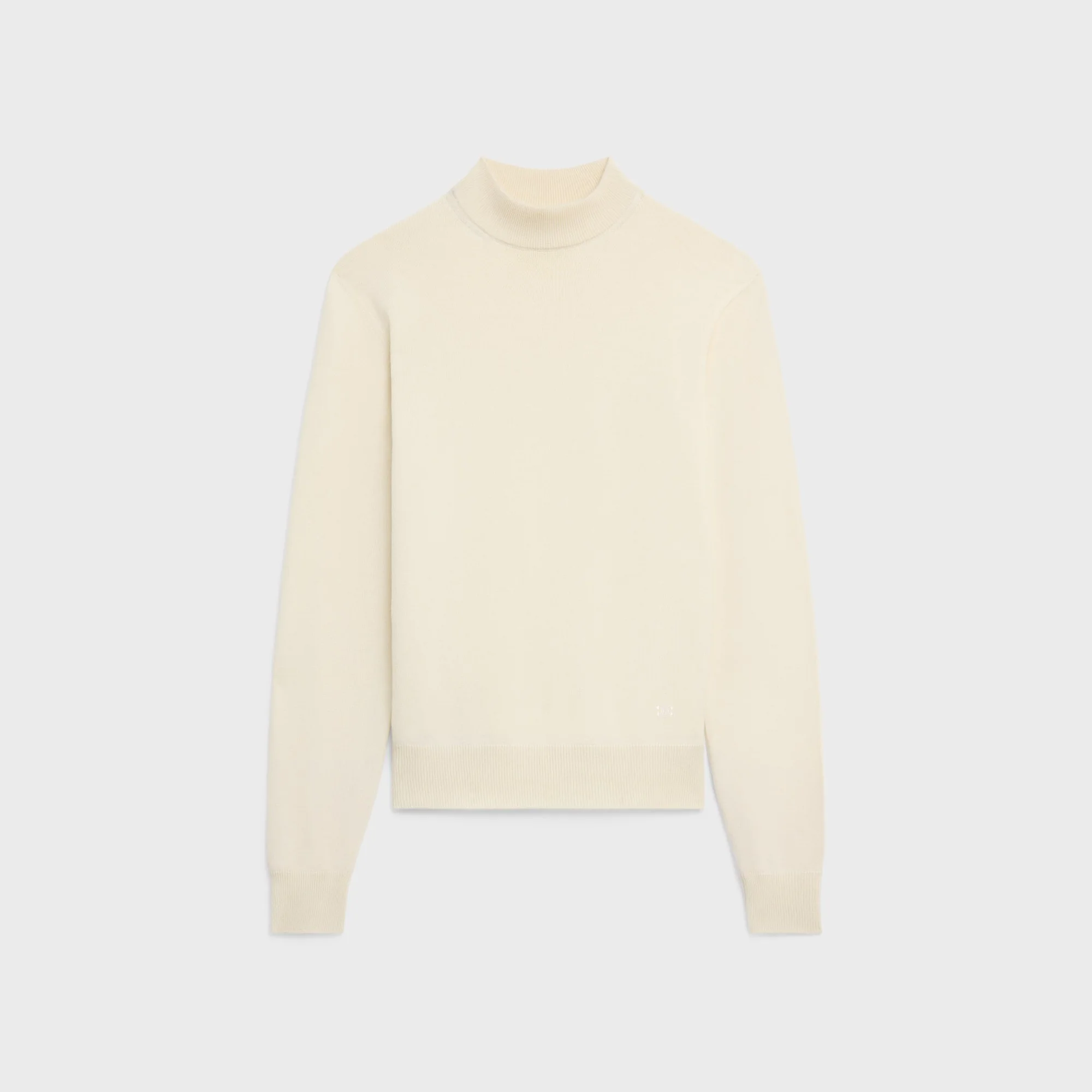 Pull Col Montant Classique Fine Wool - Off White