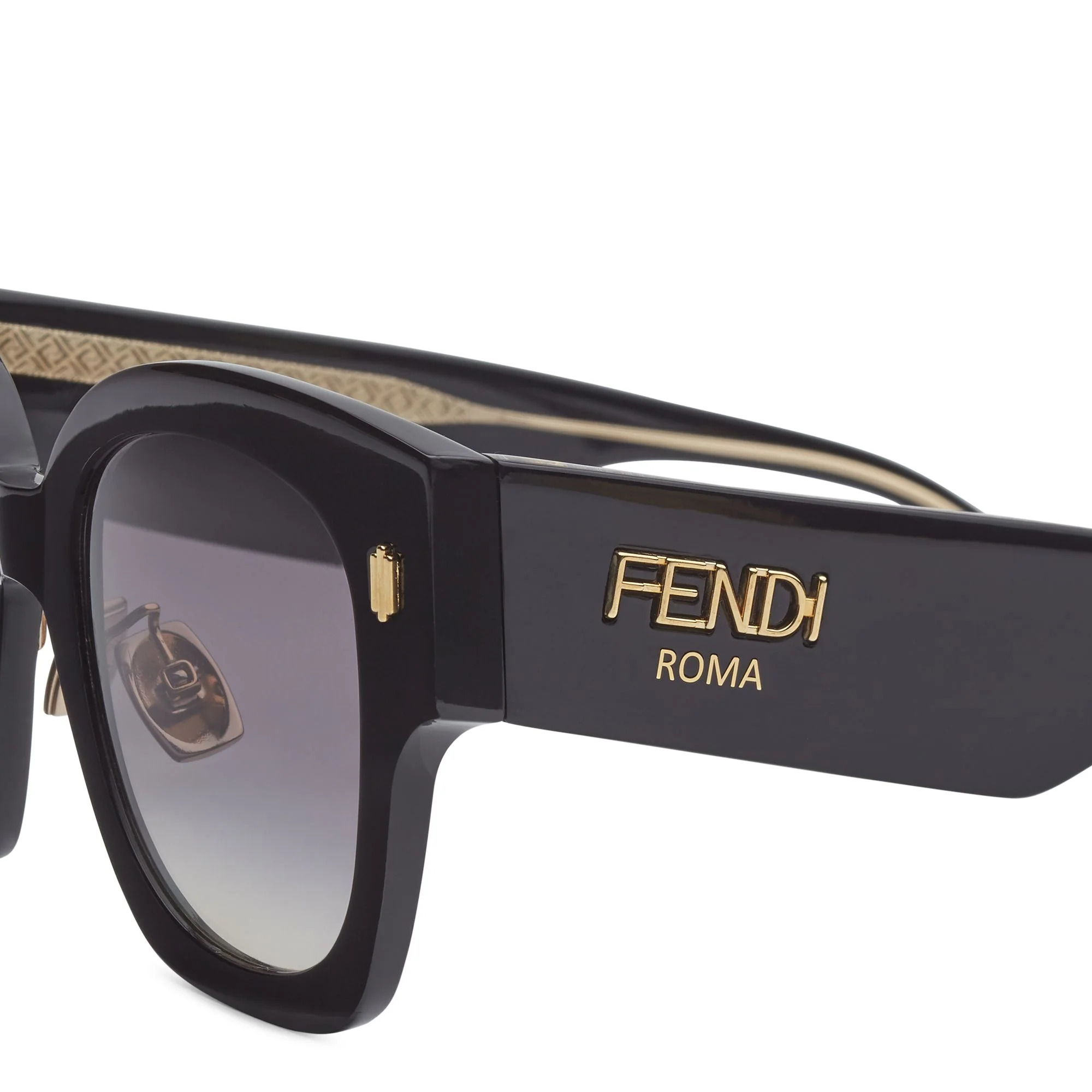 Women's Fendi Roma Sunglasses - Black - Image 3