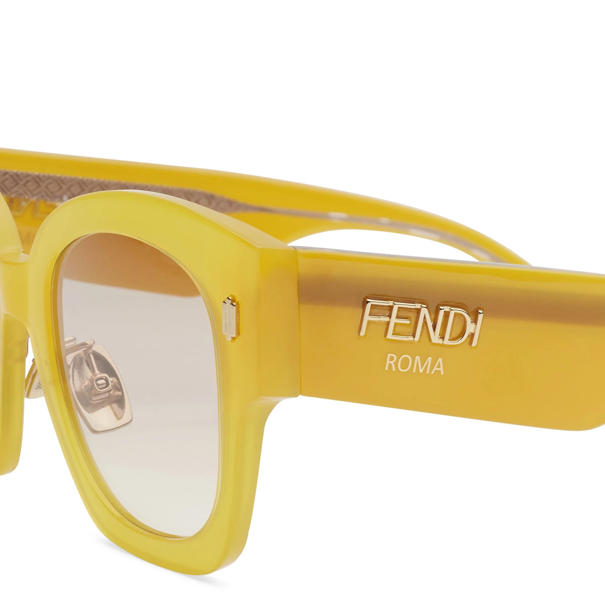 Women's Fendi Roma Sunglasses - Milky Yellow - Image 3