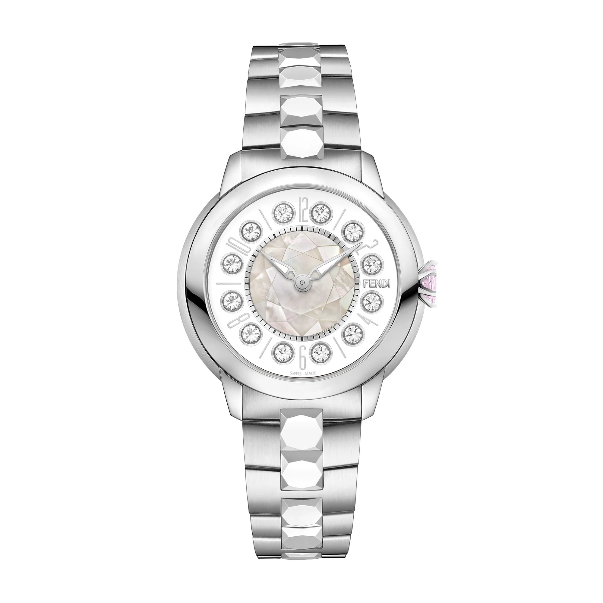 Women's Watch Ishine SS w/Diam - White Mop T01