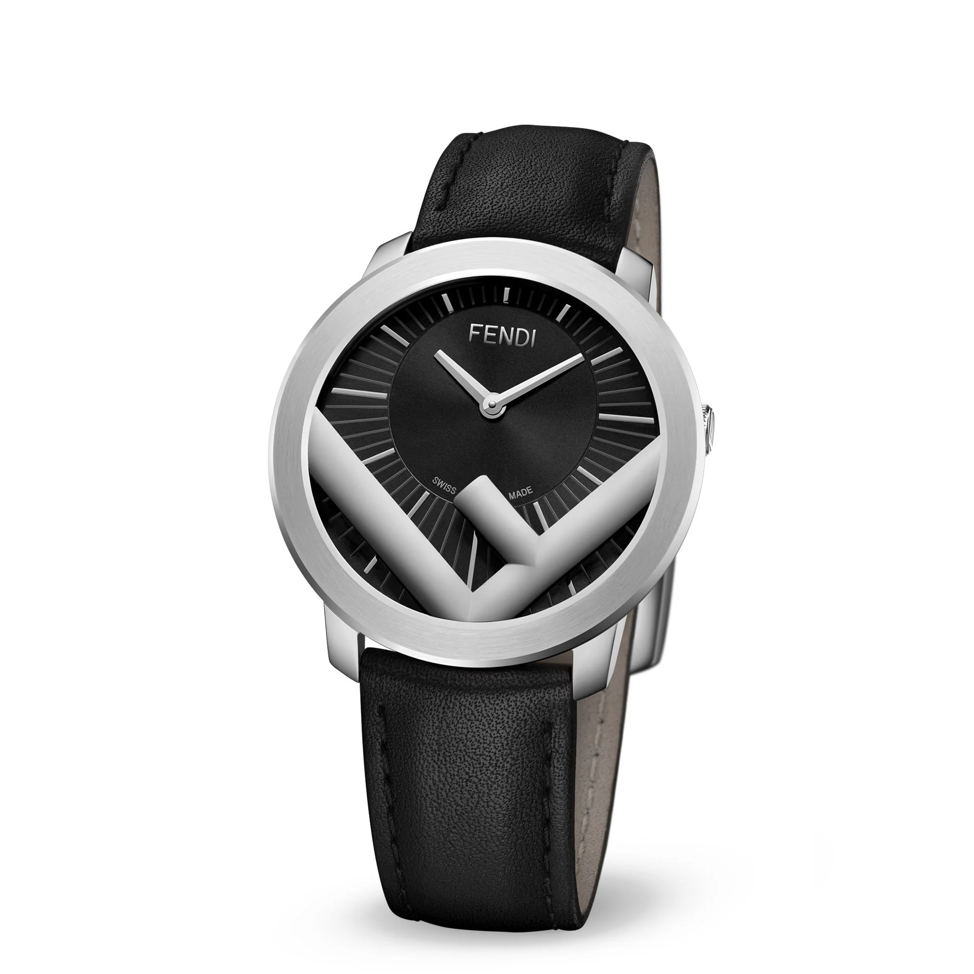 Men's Run Away Watch Ss w/Calf - Black - Image 2