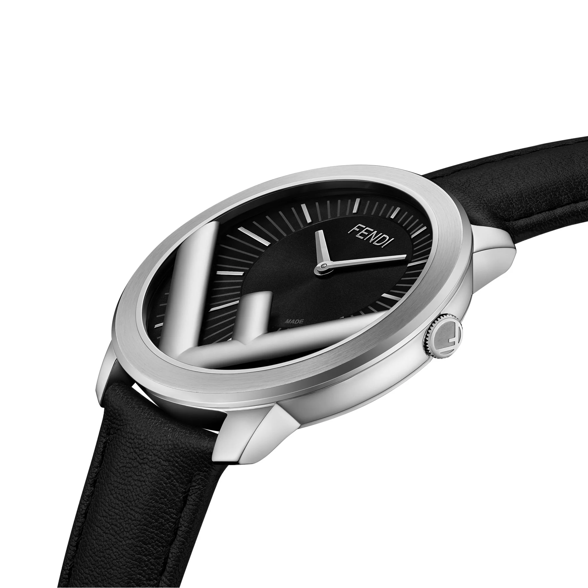 Men's Run Away Watch Ss w/Calf - Black - Image 3