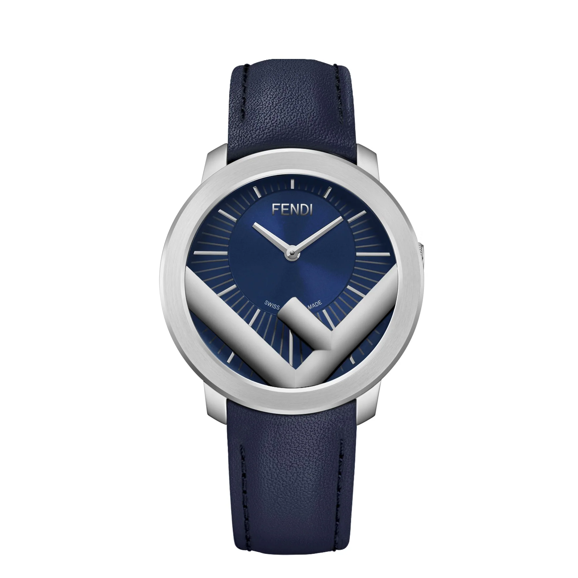 Men's Run Away Watch Ss w/Calf - Blue